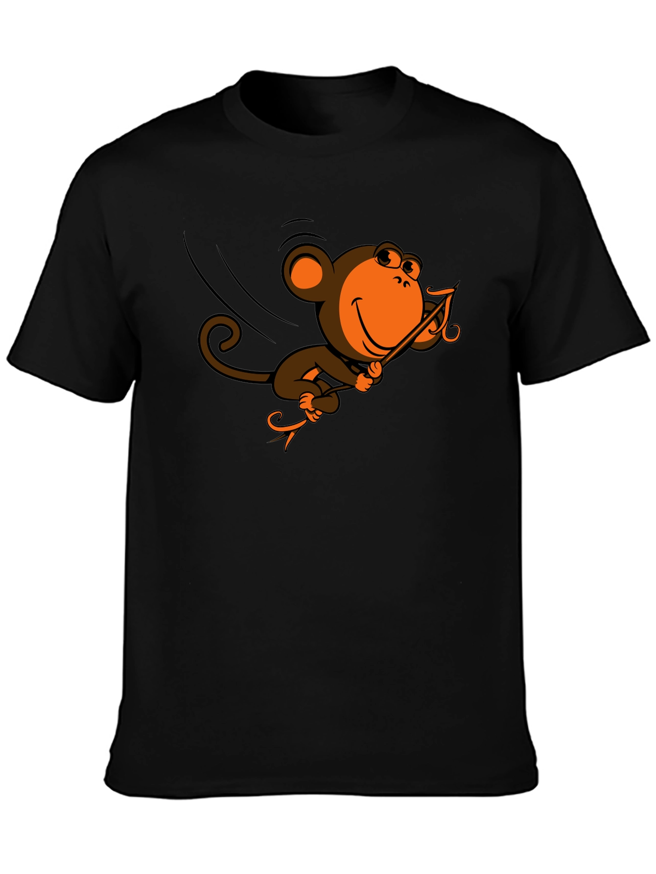 Monkey Swinging T-Shirt - Fun Cartoon Design