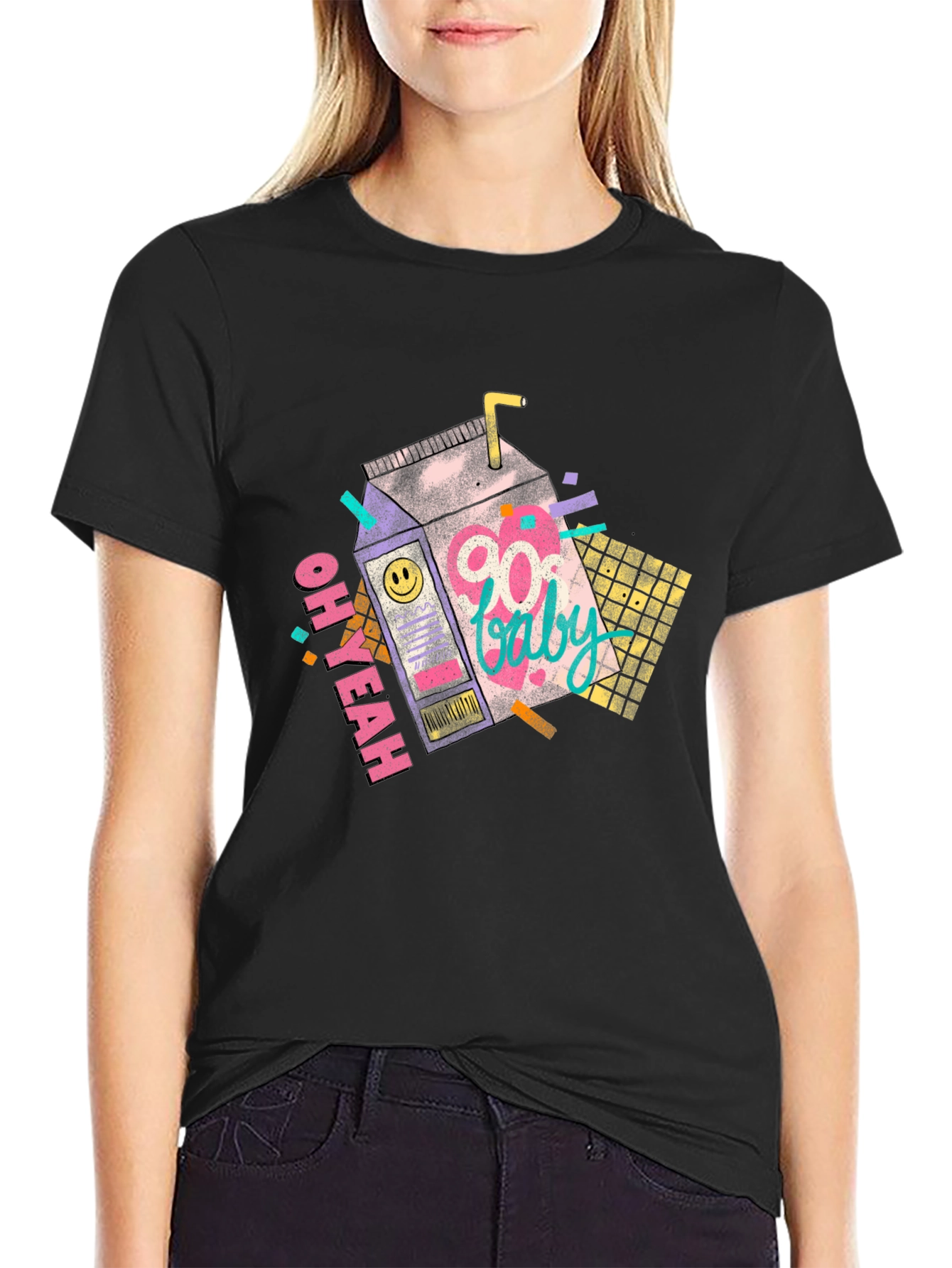 Retro 90s Baby Black T-Shirt