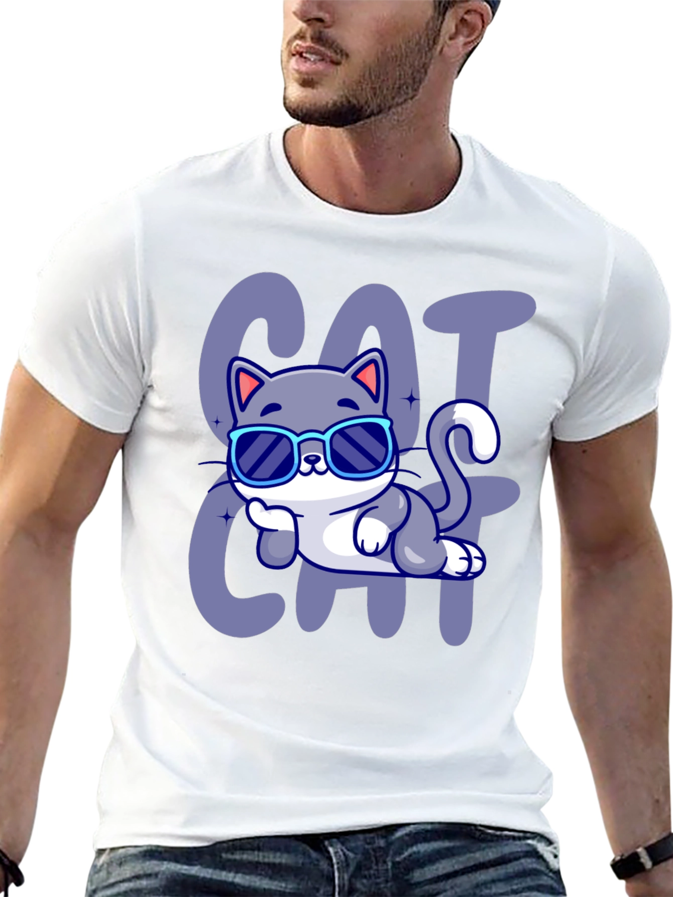 Cool Cat Cartoon T-Shirt