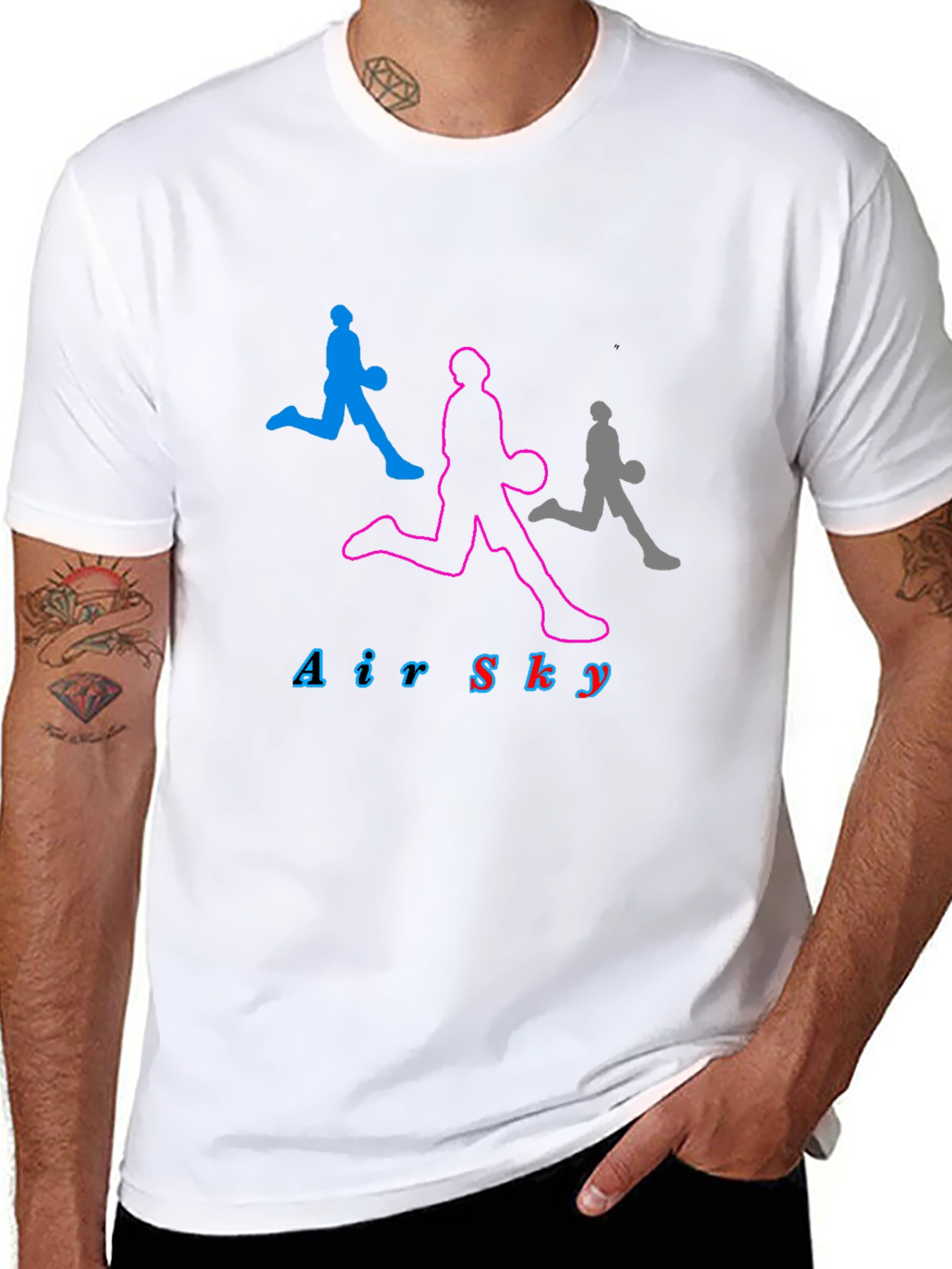 Air Sky Graphic Tee - Black Cotton Basketball Shirt