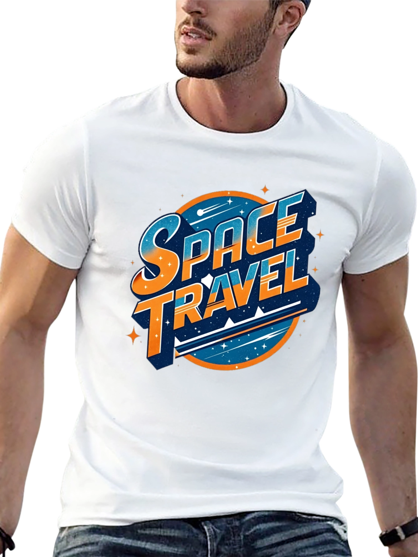 Space Travel Graphic T-Shirt - Black