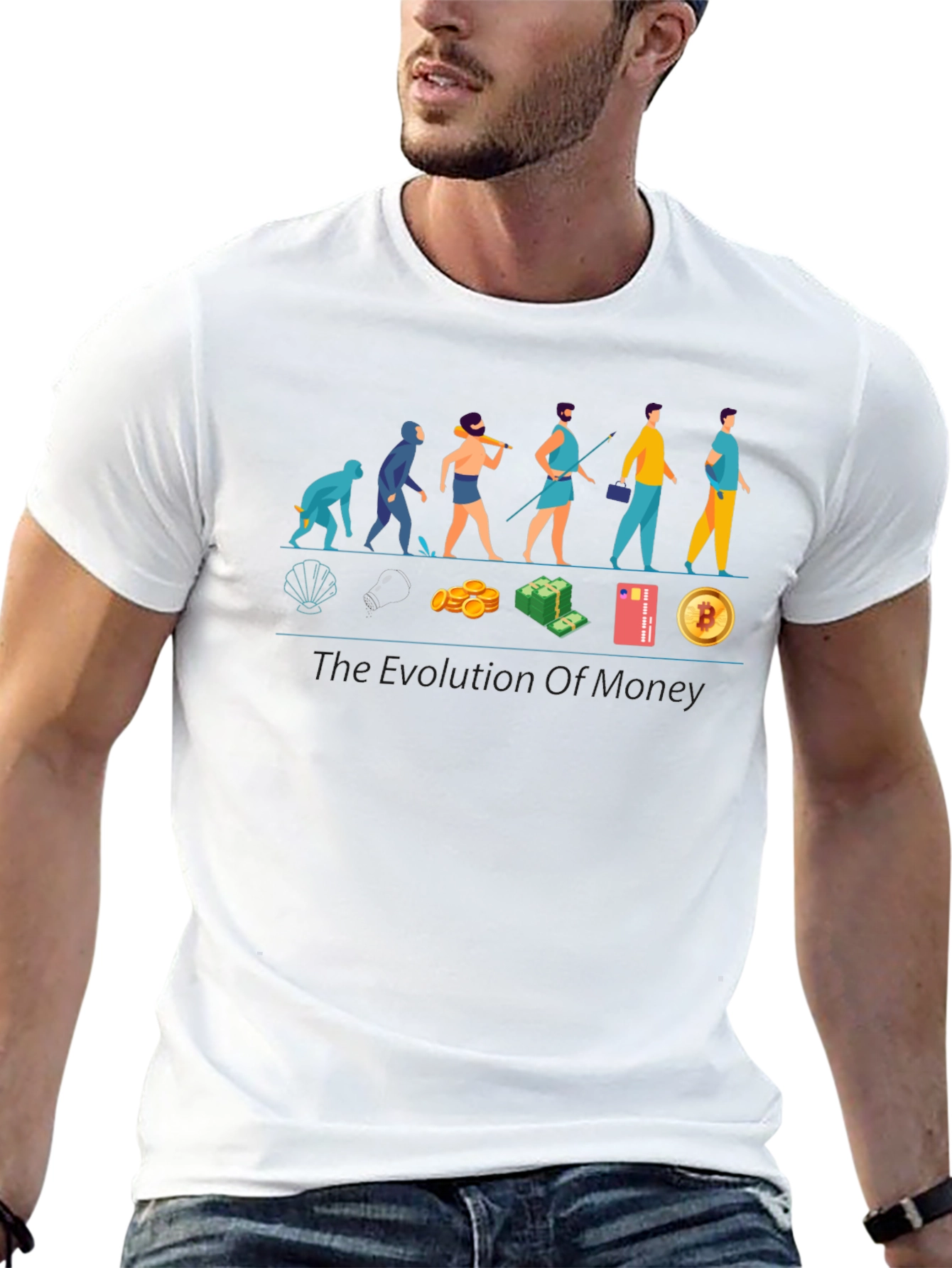 Evolution of Money T-Shirt - Crypto Bitcoin