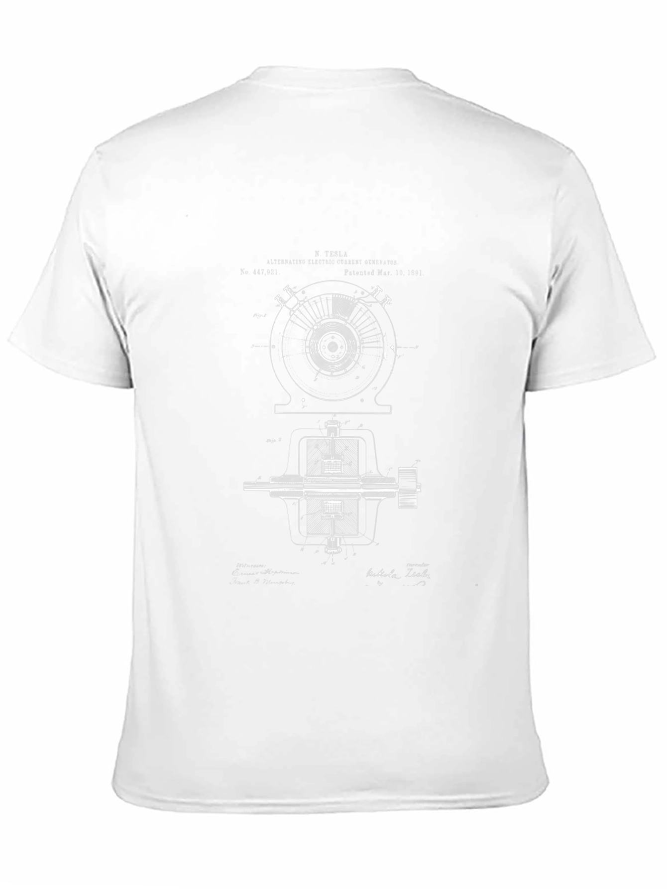 Tesla Blueprint Graphic T-Shirt - Black