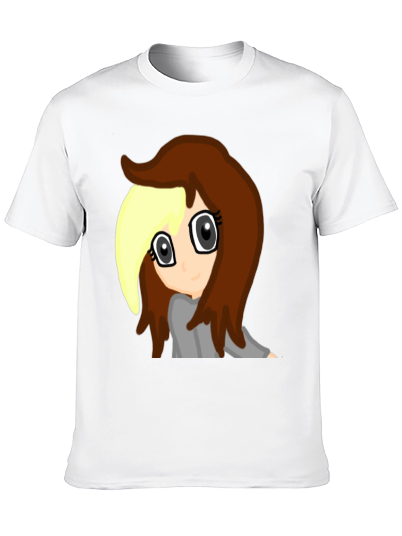 Anime Girl Graphic Tee - Black Cotton Comfort