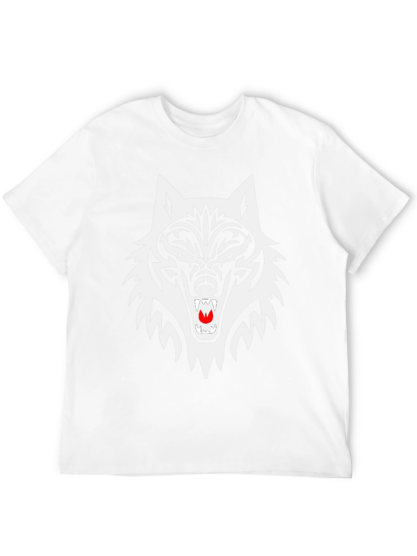 Black Wolf Graphic Tee - Tribal Style