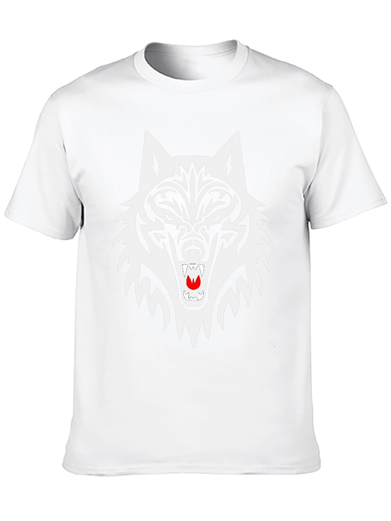 Black Wolf Graphic Tee - Tribal Style