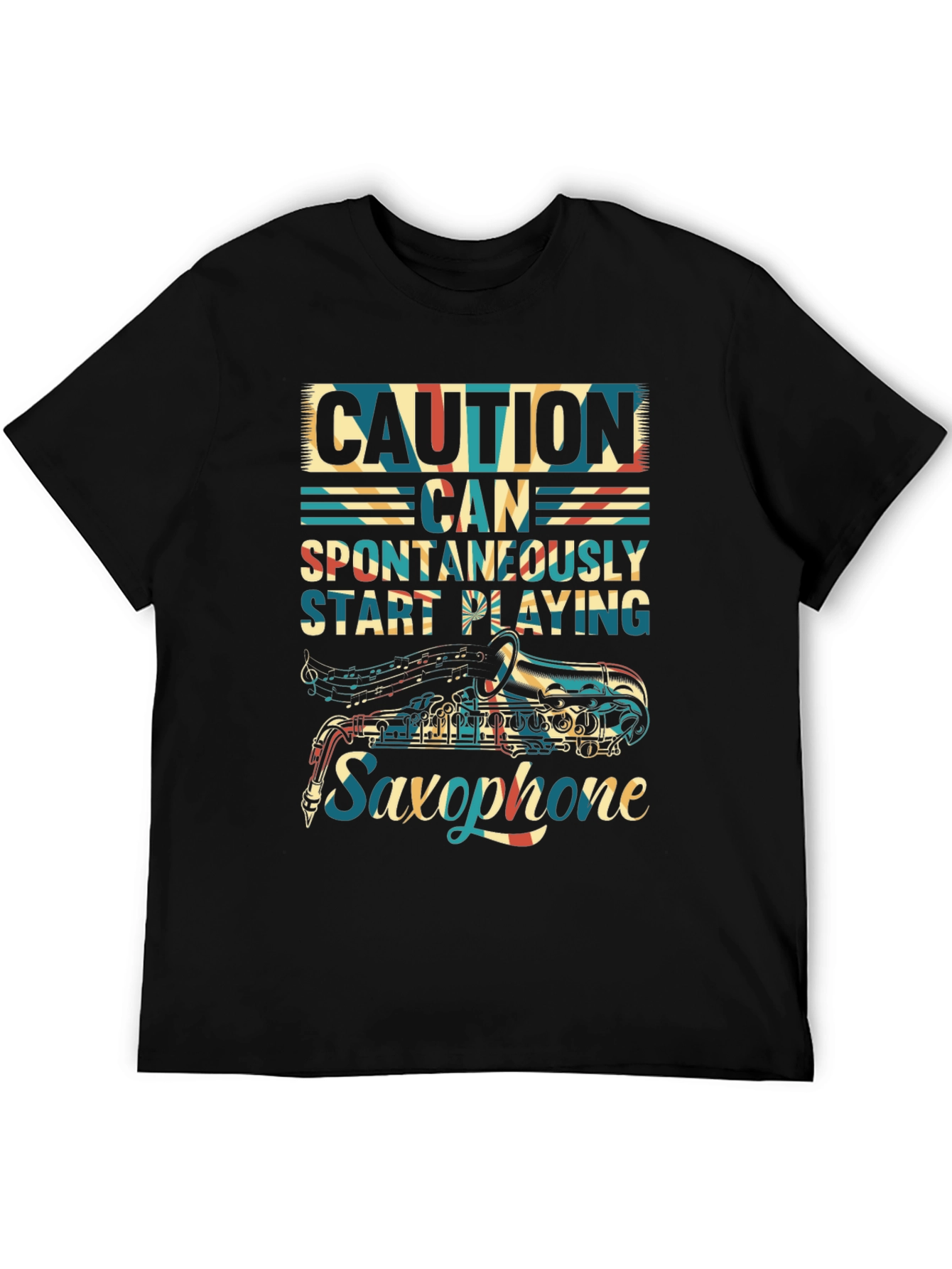 Caution Saxophone T-Shirt - Musician Gift