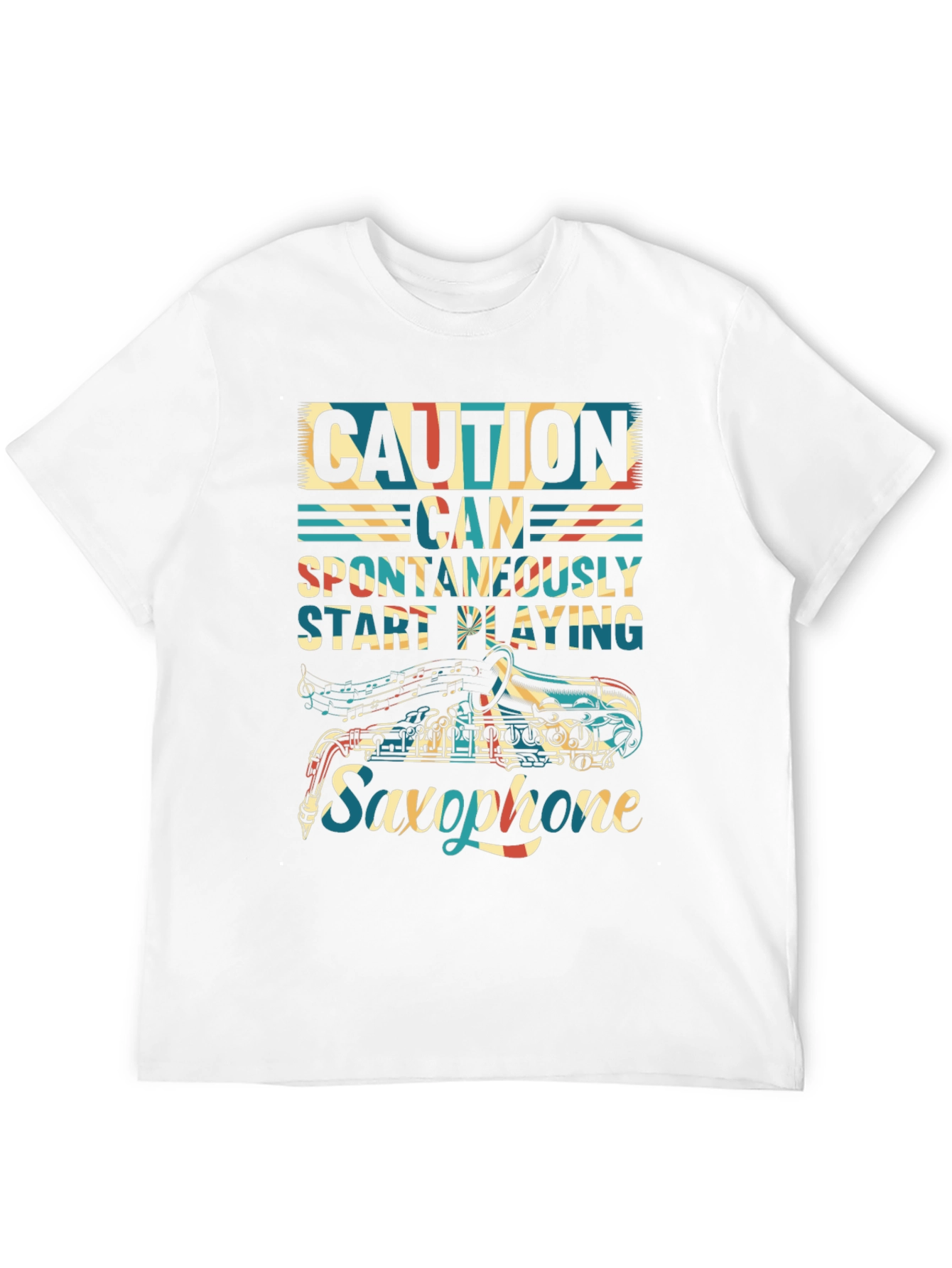 Caution Saxophone T-Shirt - Musician Gift