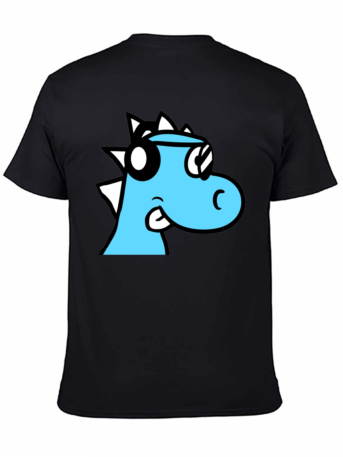 Cool Cartoon Dino Black T-Shirt