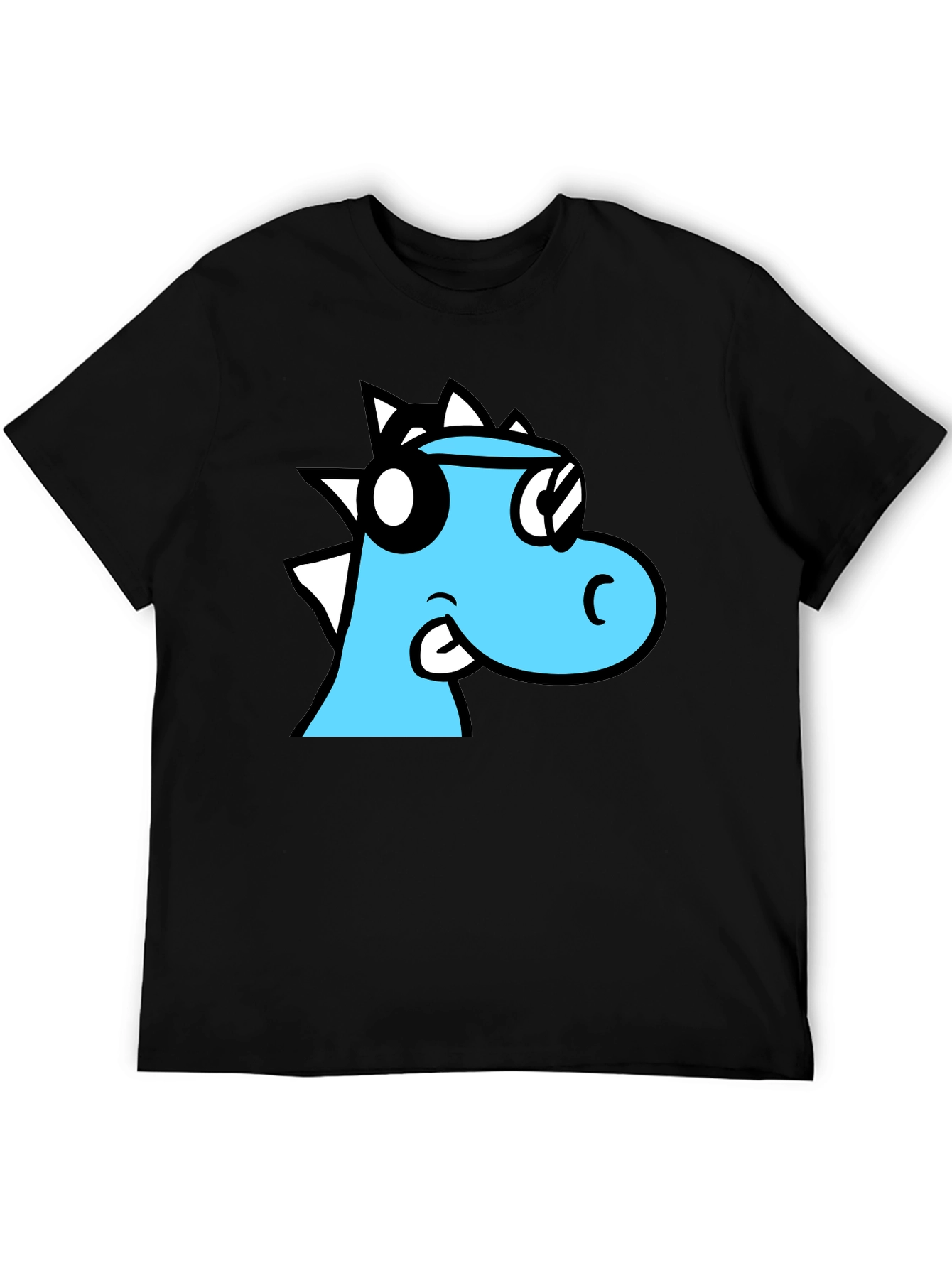 Cool Cartoon Dino Black T-Shirt