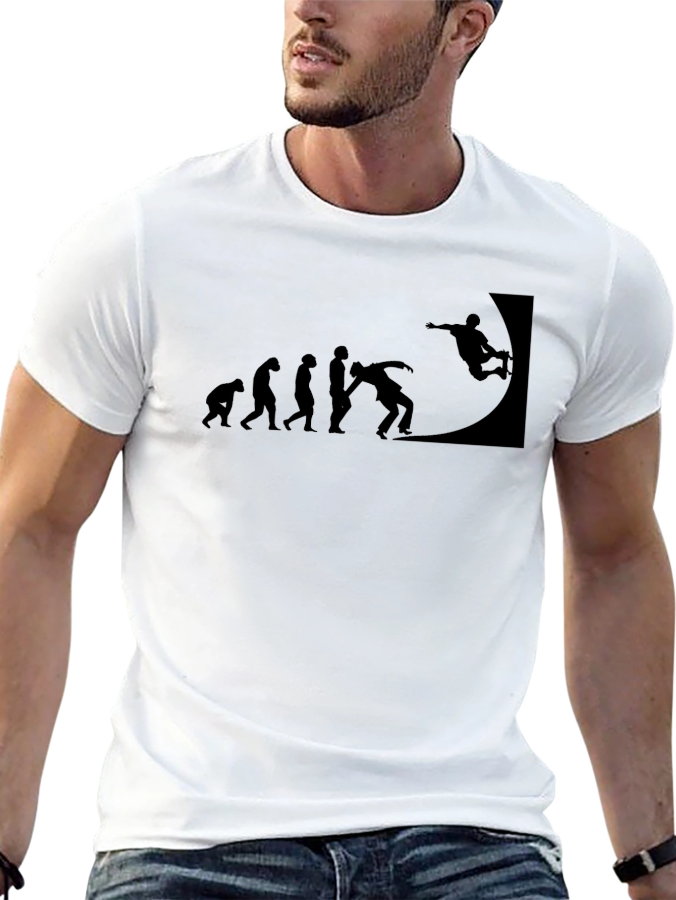 Skateboarding Evolution Black T-Shirt