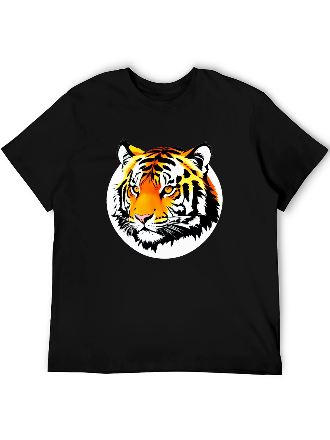 Bold Tiger Graphic Tee - Premium Black Cotton