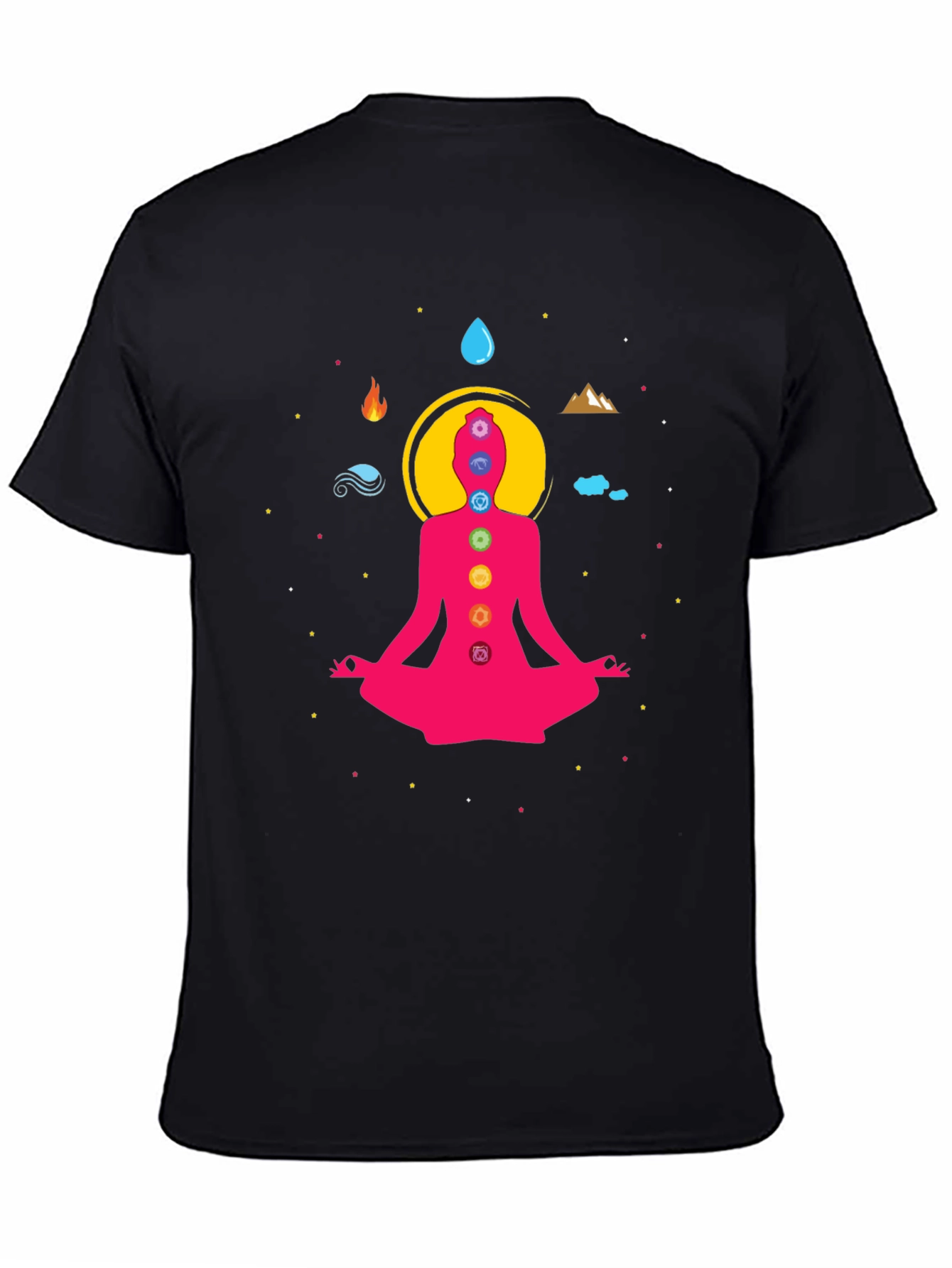 Chakra Meditation Graphic Tee - Black