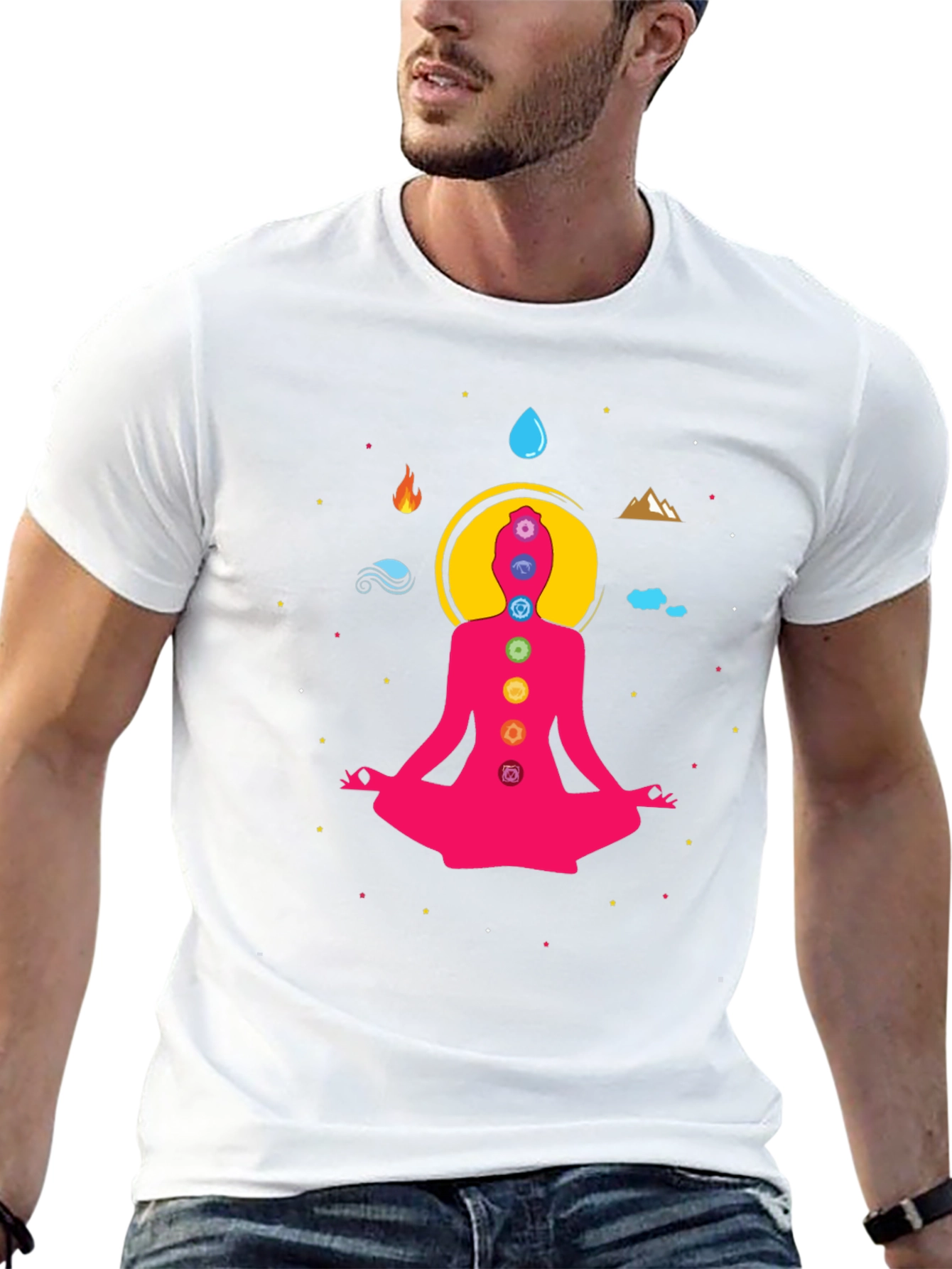 Chakra Meditation Graphic Tee - Black