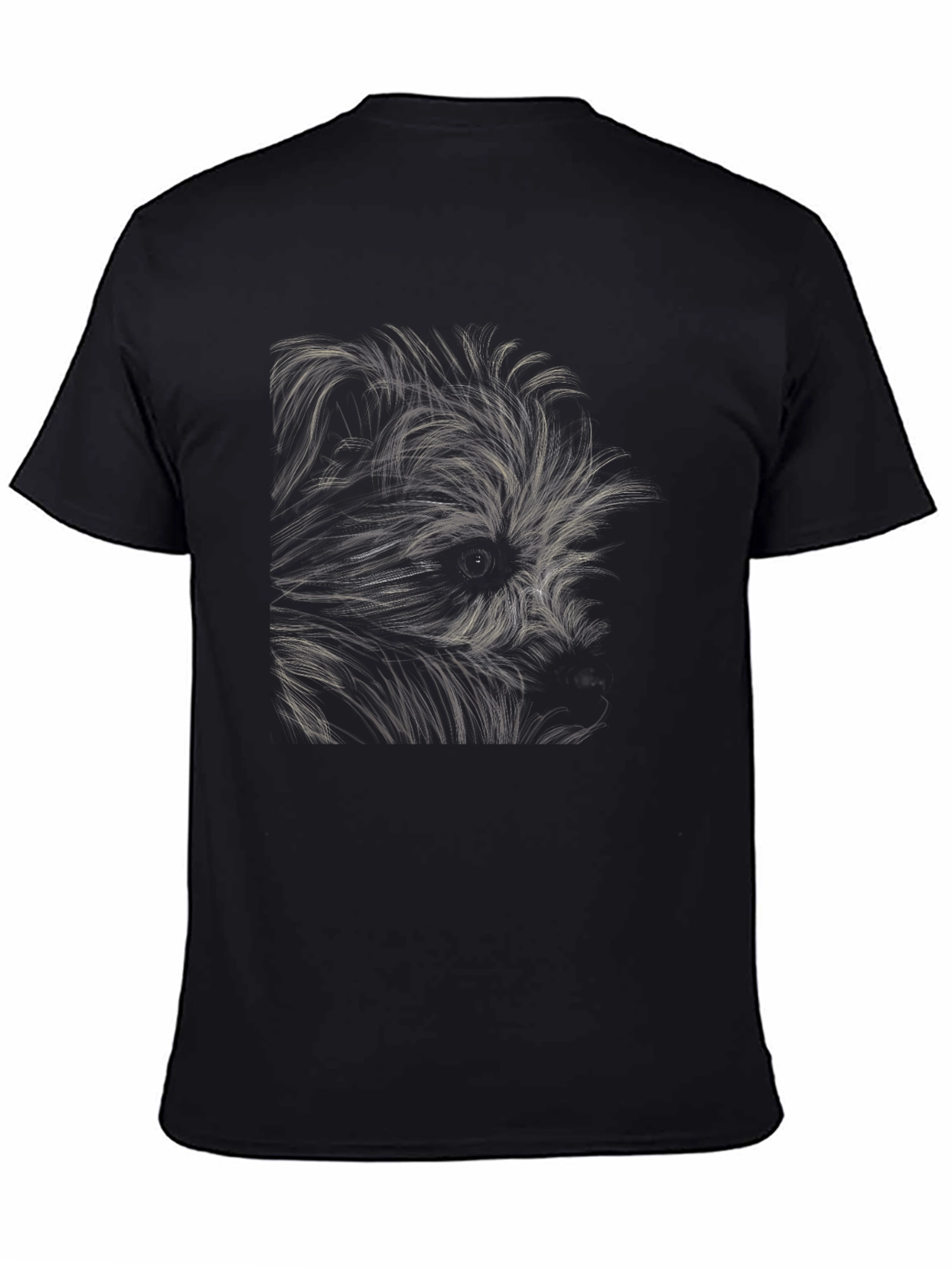 Abstract Dog Graphic Black T-Shirt