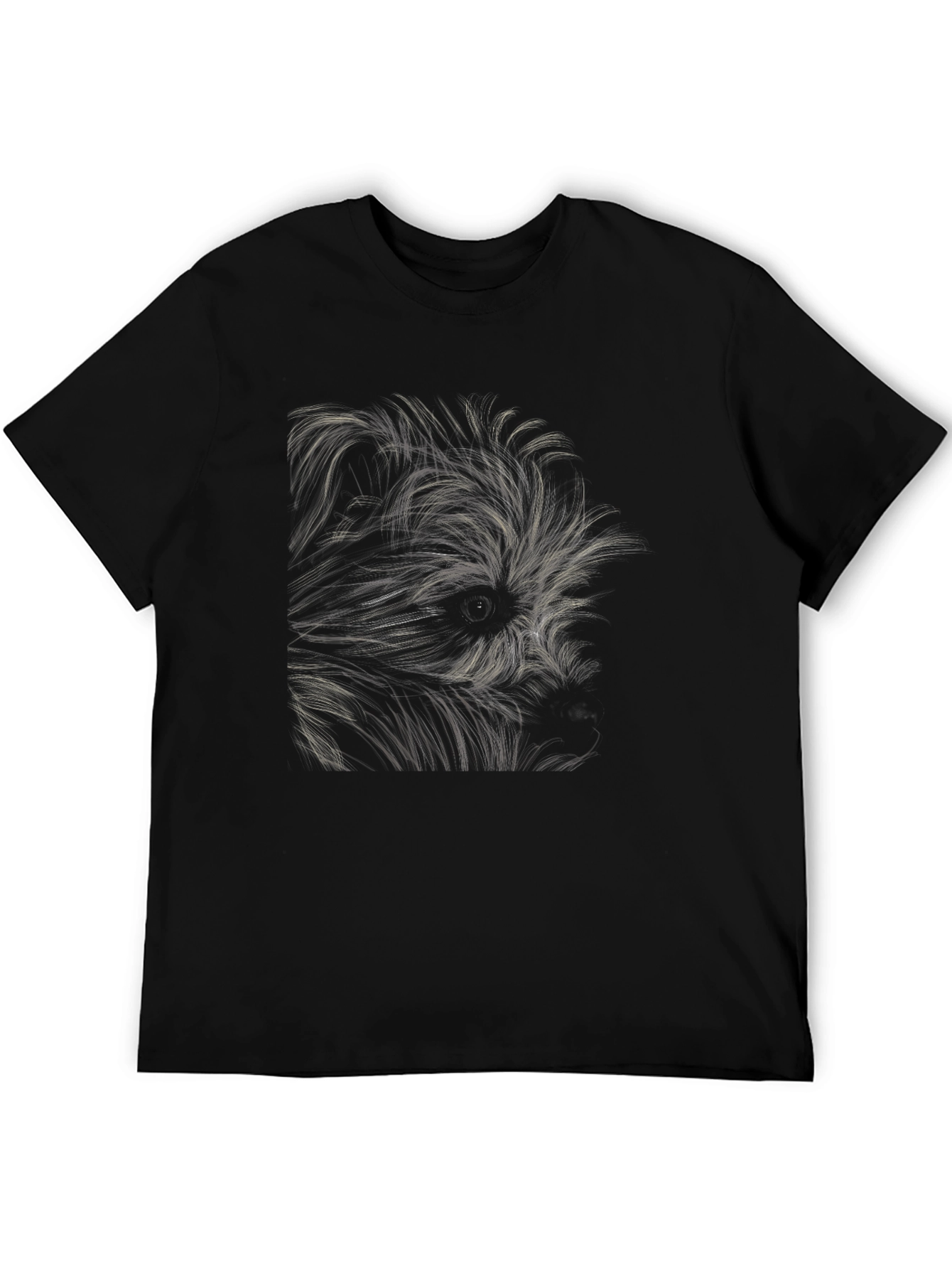 Abstract Dog Graphic Black T-Shirt