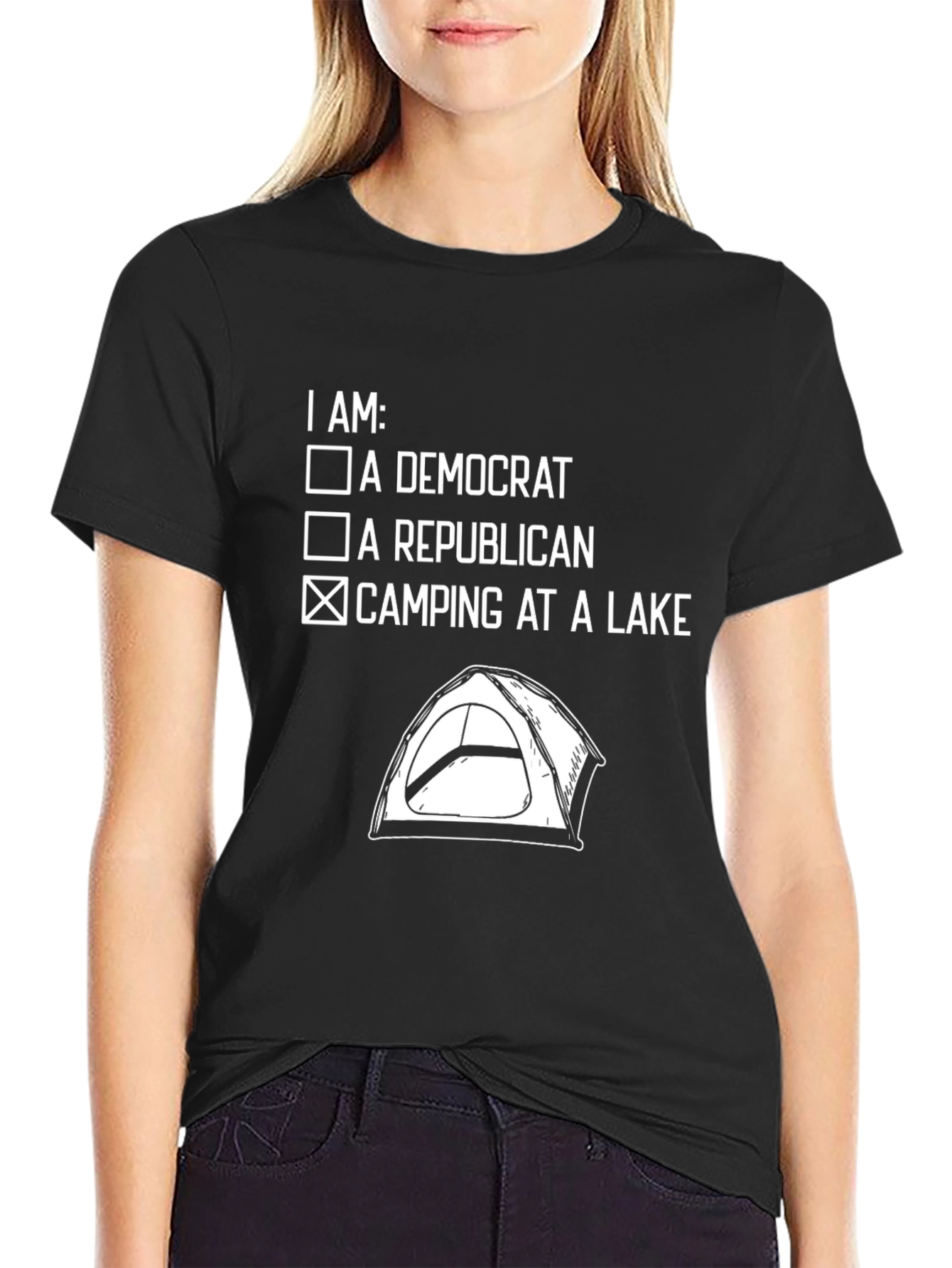 Camping at a Lake Novelty T-Shirt