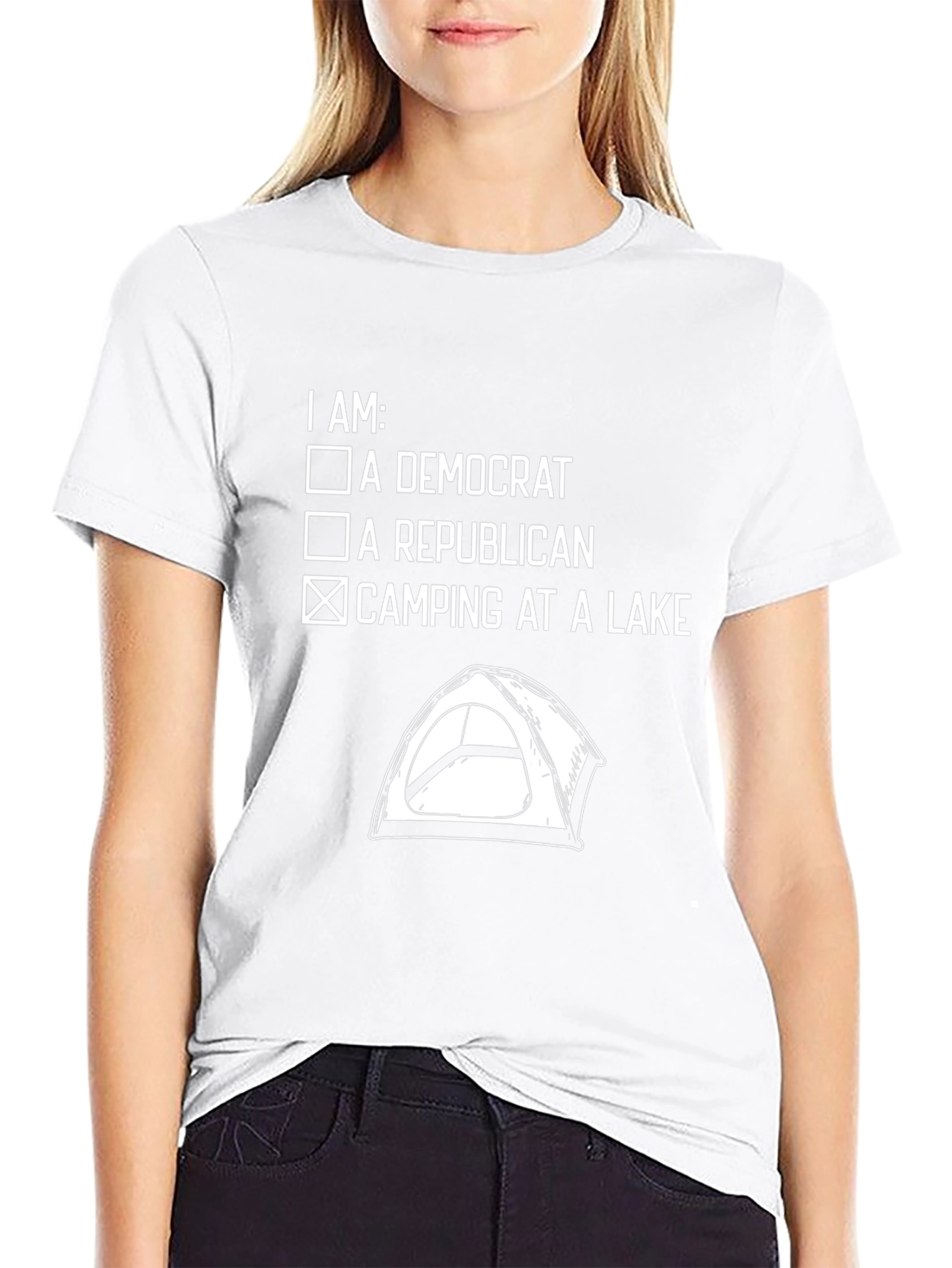 Camping at a Lake Novelty T-Shirt