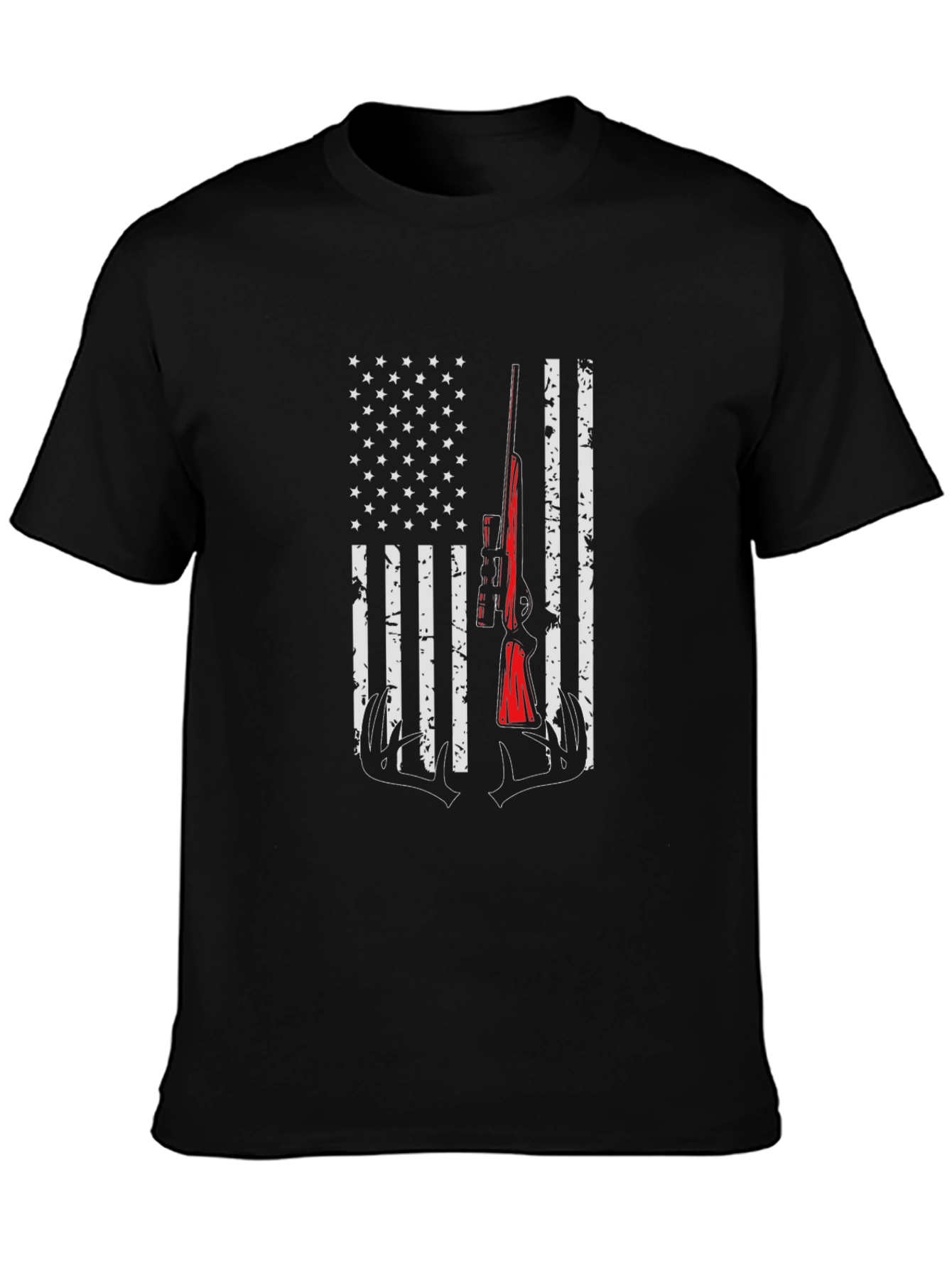 American Flag Hunting Rifle T-Shirt