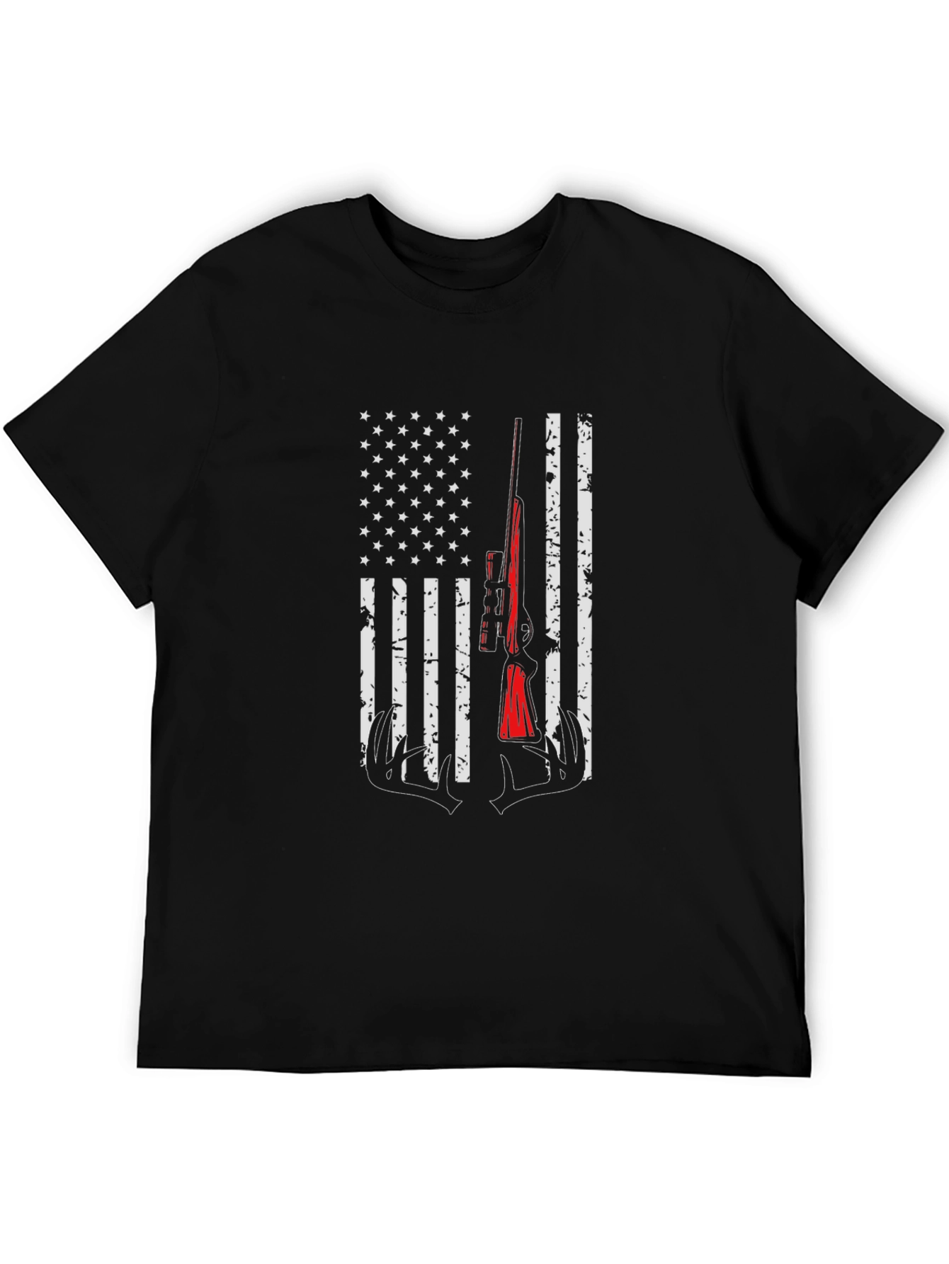 American Flag Hunting Rifle T-Shirt