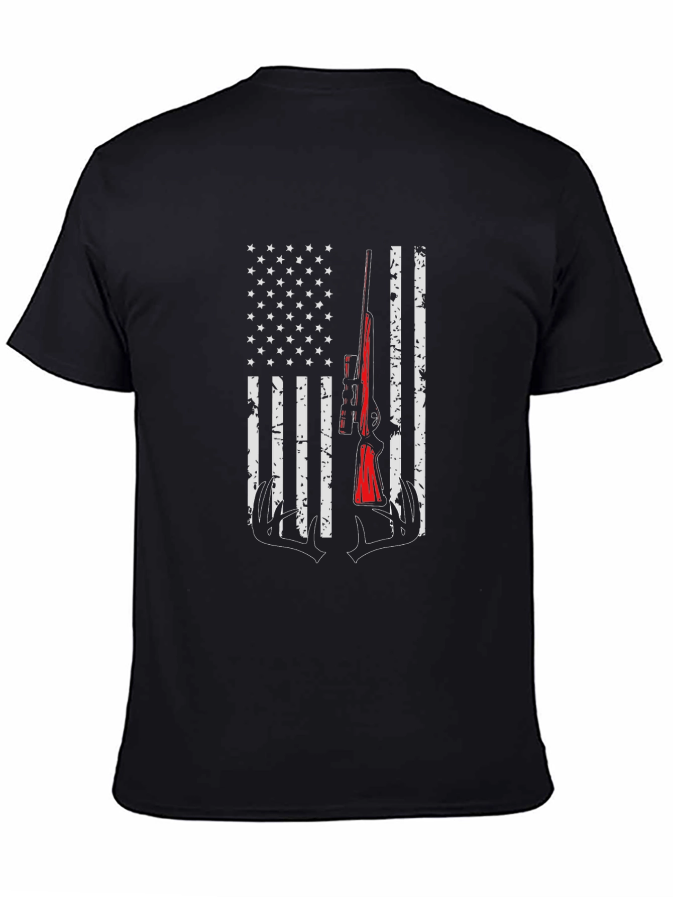 American Flag Hunting Rifle T-Shirt