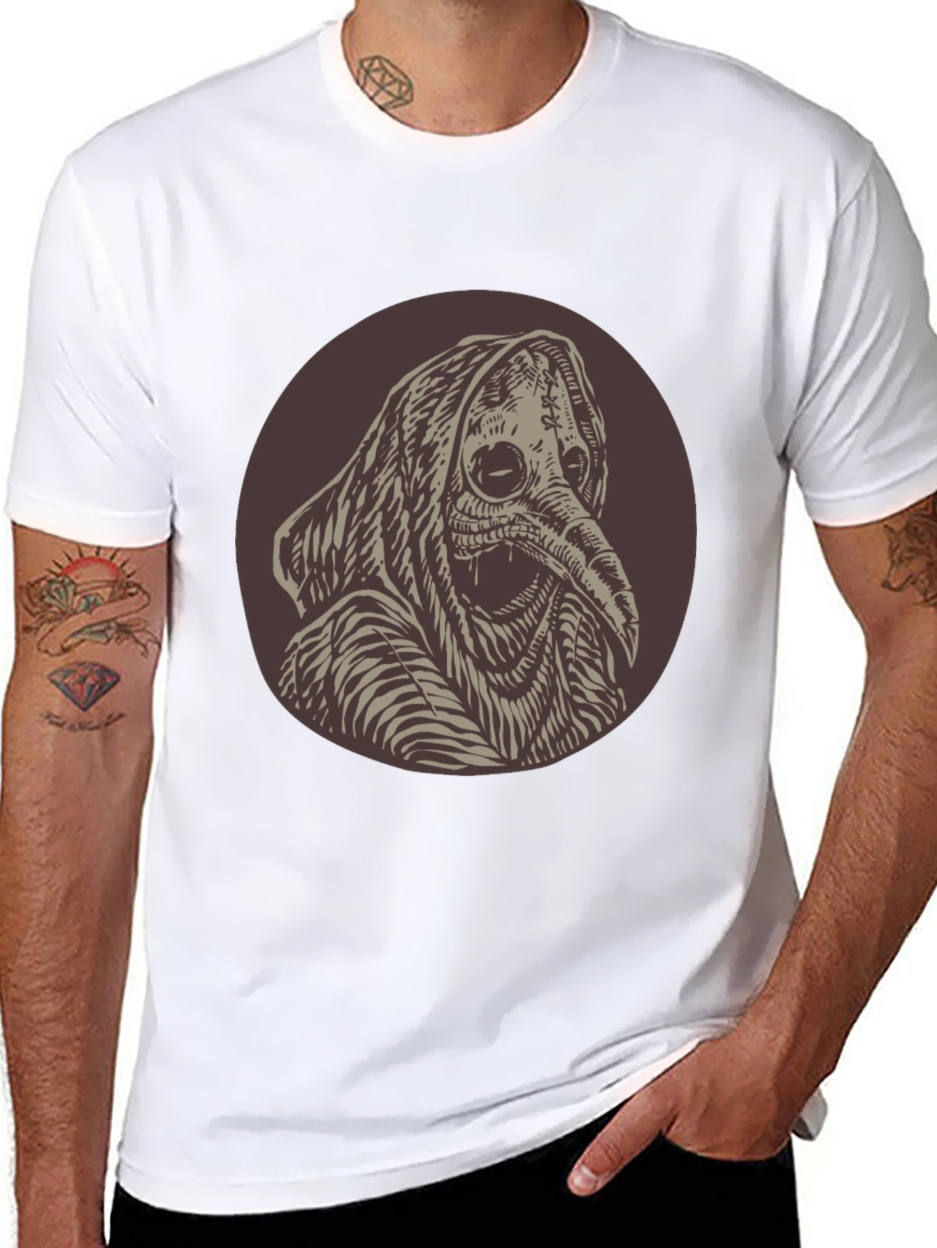 Plague Doctor Graphic Tee - Unique Creepy Design
