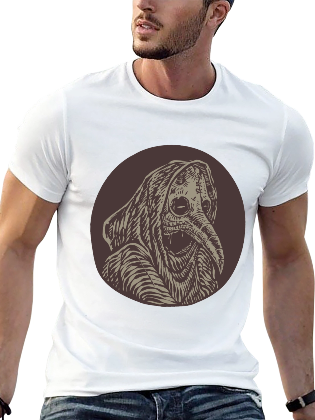 Plague Doctor Graphic Tee - Unique Creepy Design