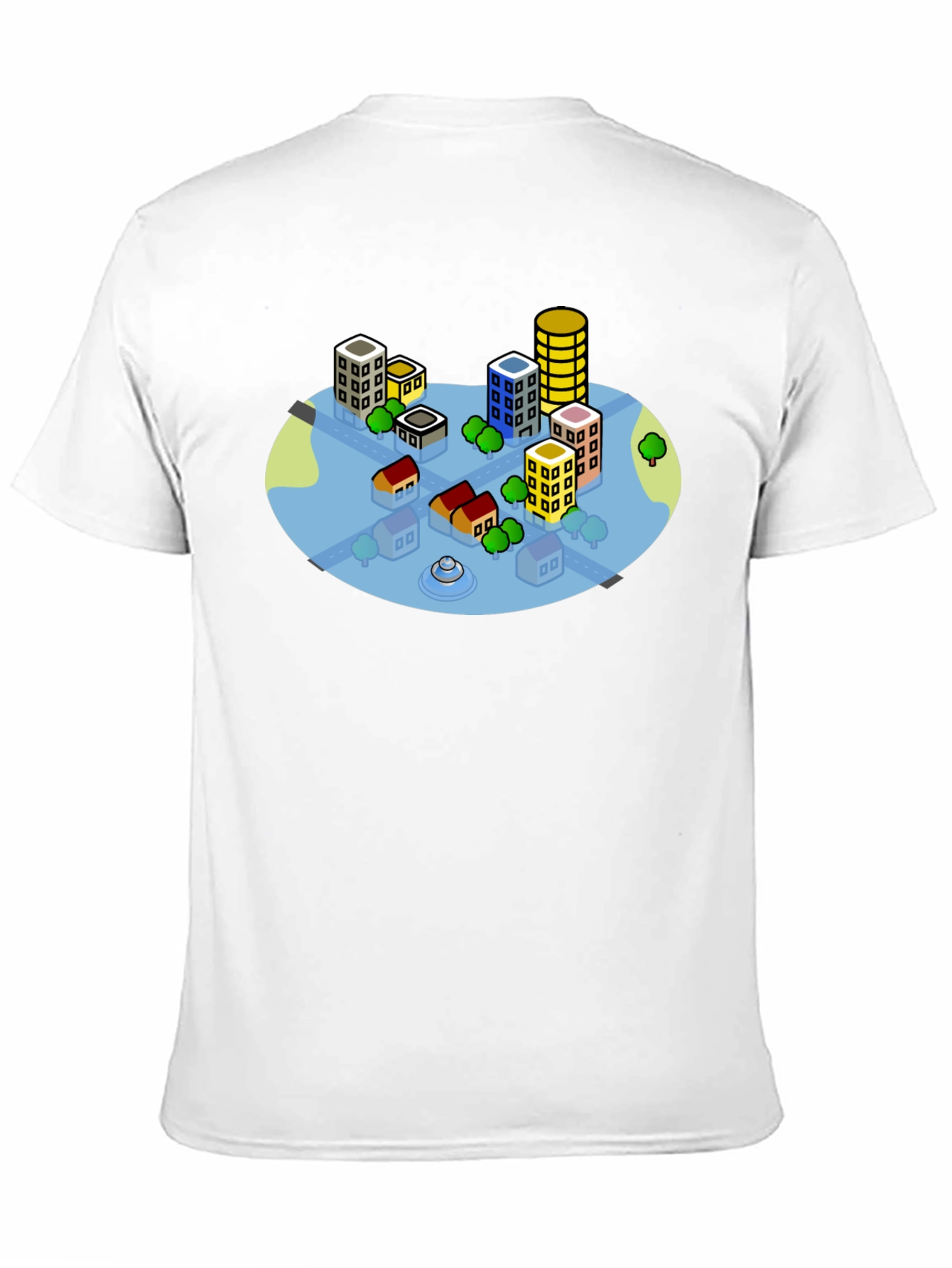 Cityscape Graphic Tee - Black Cotton T-Shirt