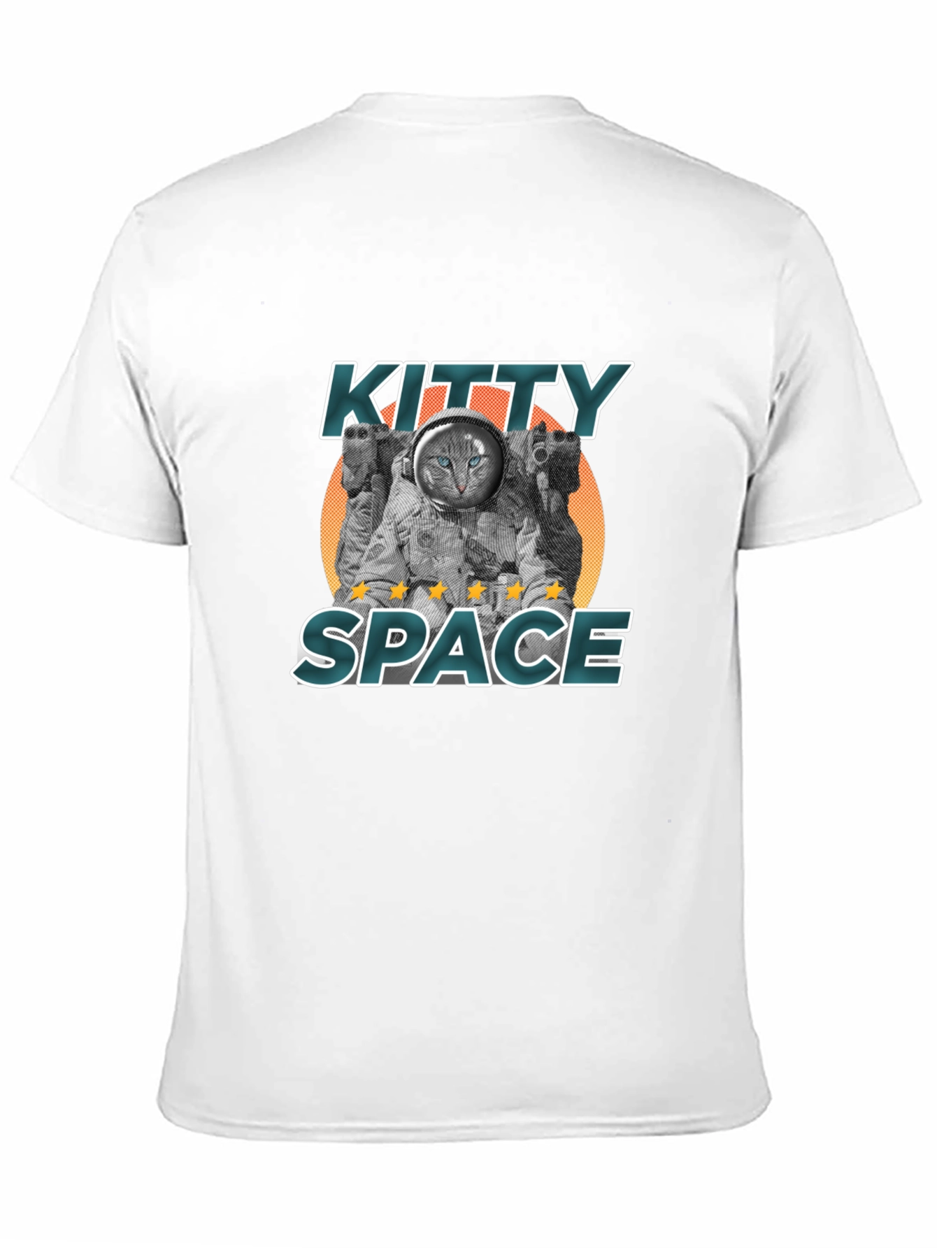 Kitty Space Black T-Shirt - Astronaut Cat Design