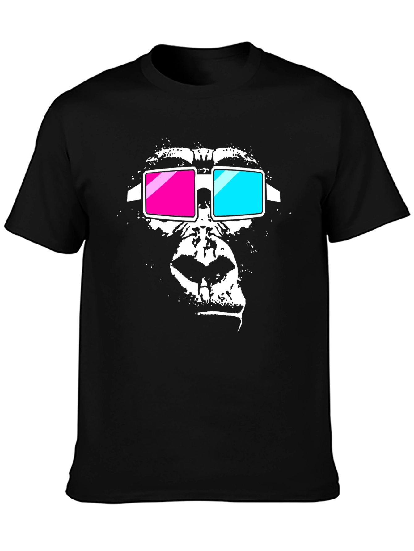 Gorilla 3D Glasses Graphic Tee - Black