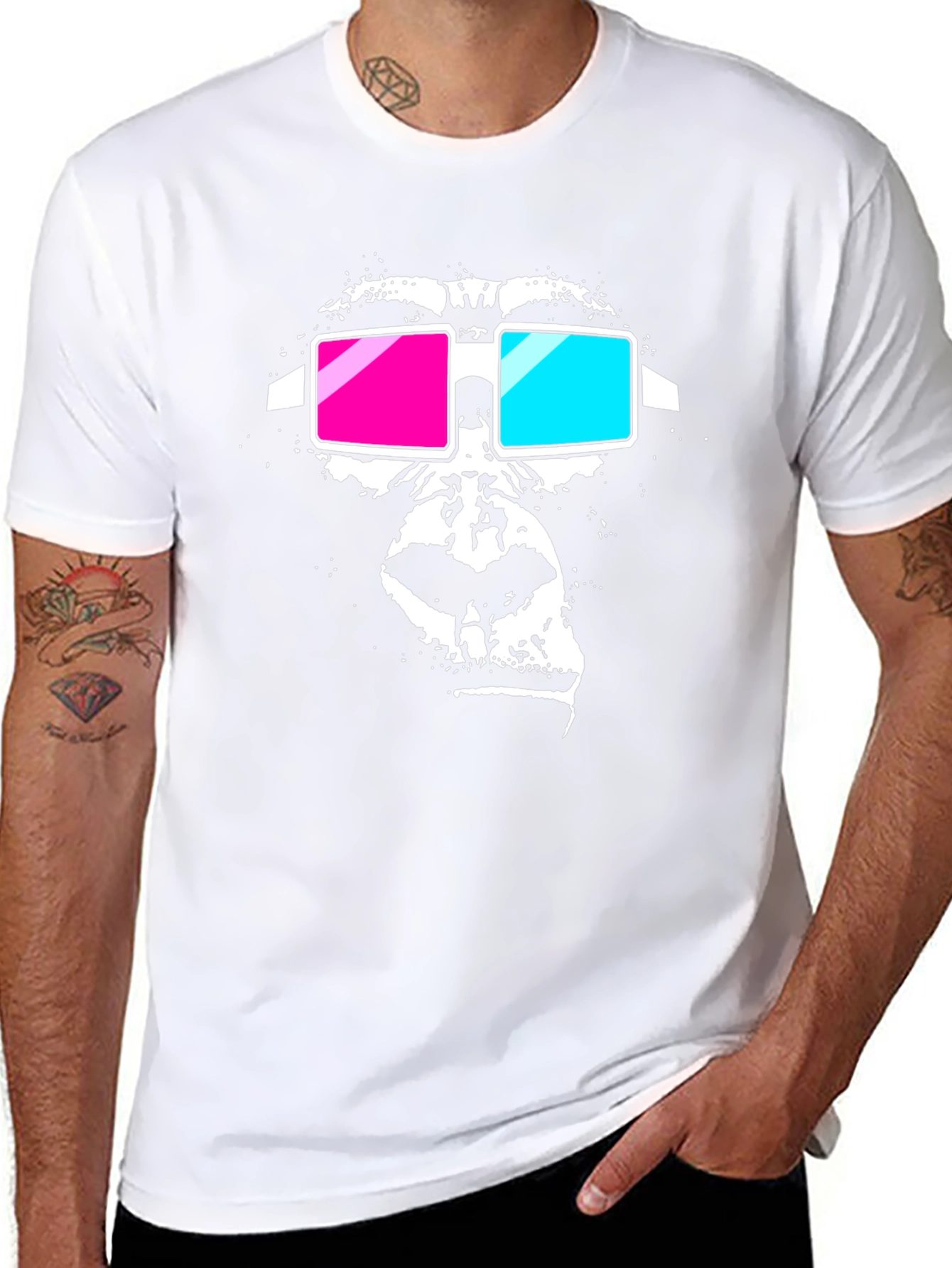 Gorilla 3D Glasses Graphic Tee - Black