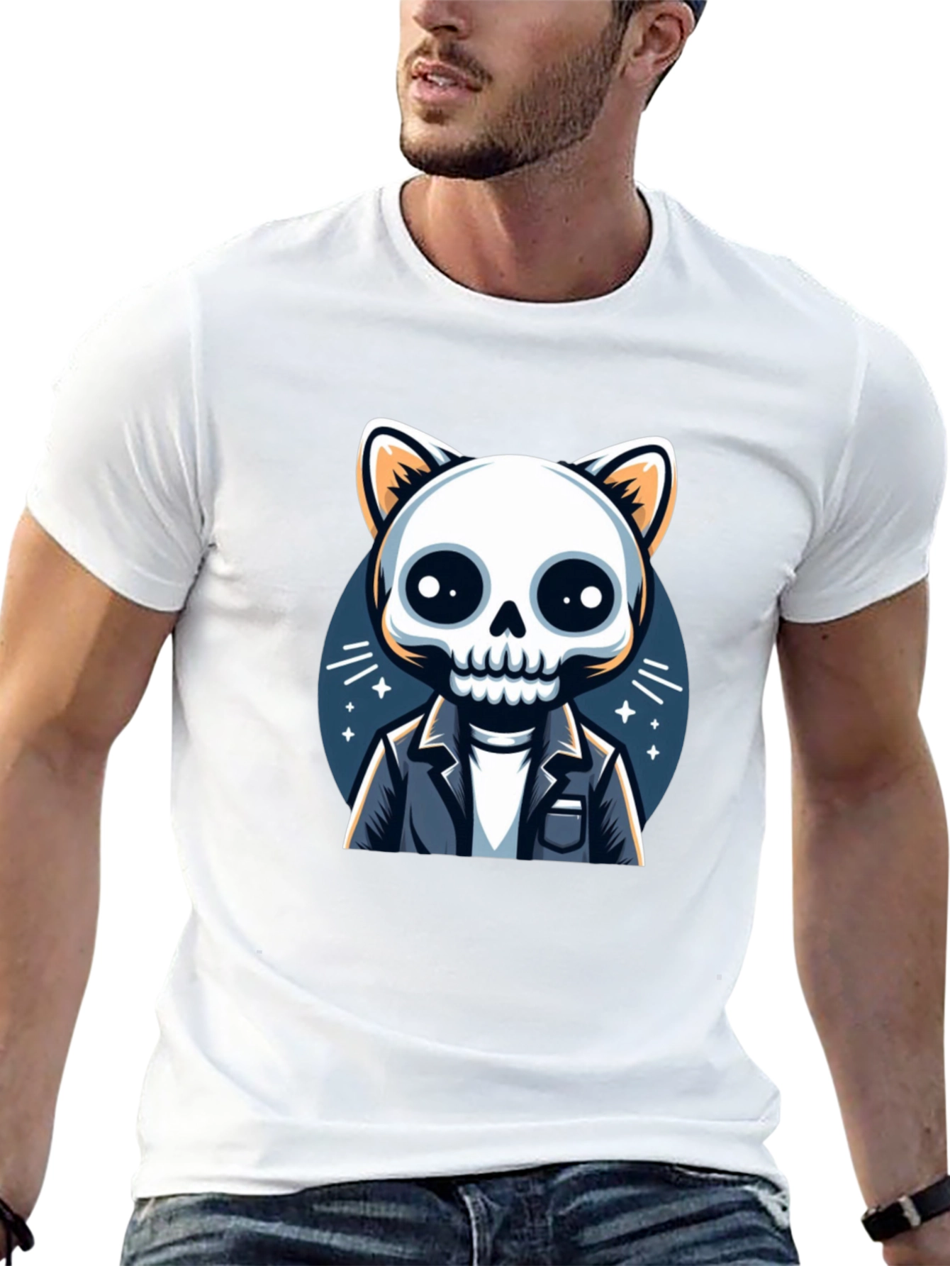Cat Skeleton T-Shirt - Unique & Spooky Style