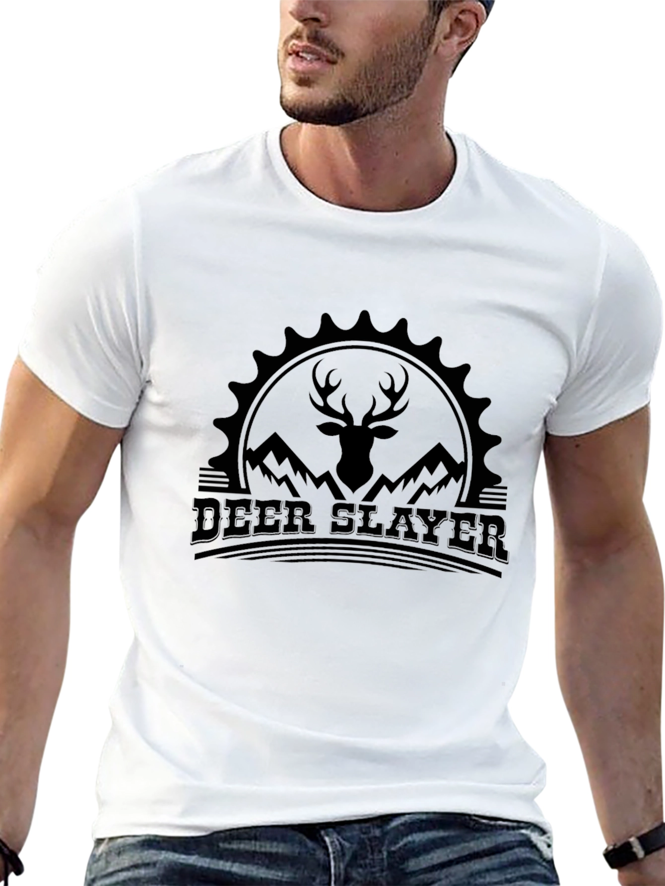 Deer Slayer Graphic Tee - Mountain Hunter T-Shirt