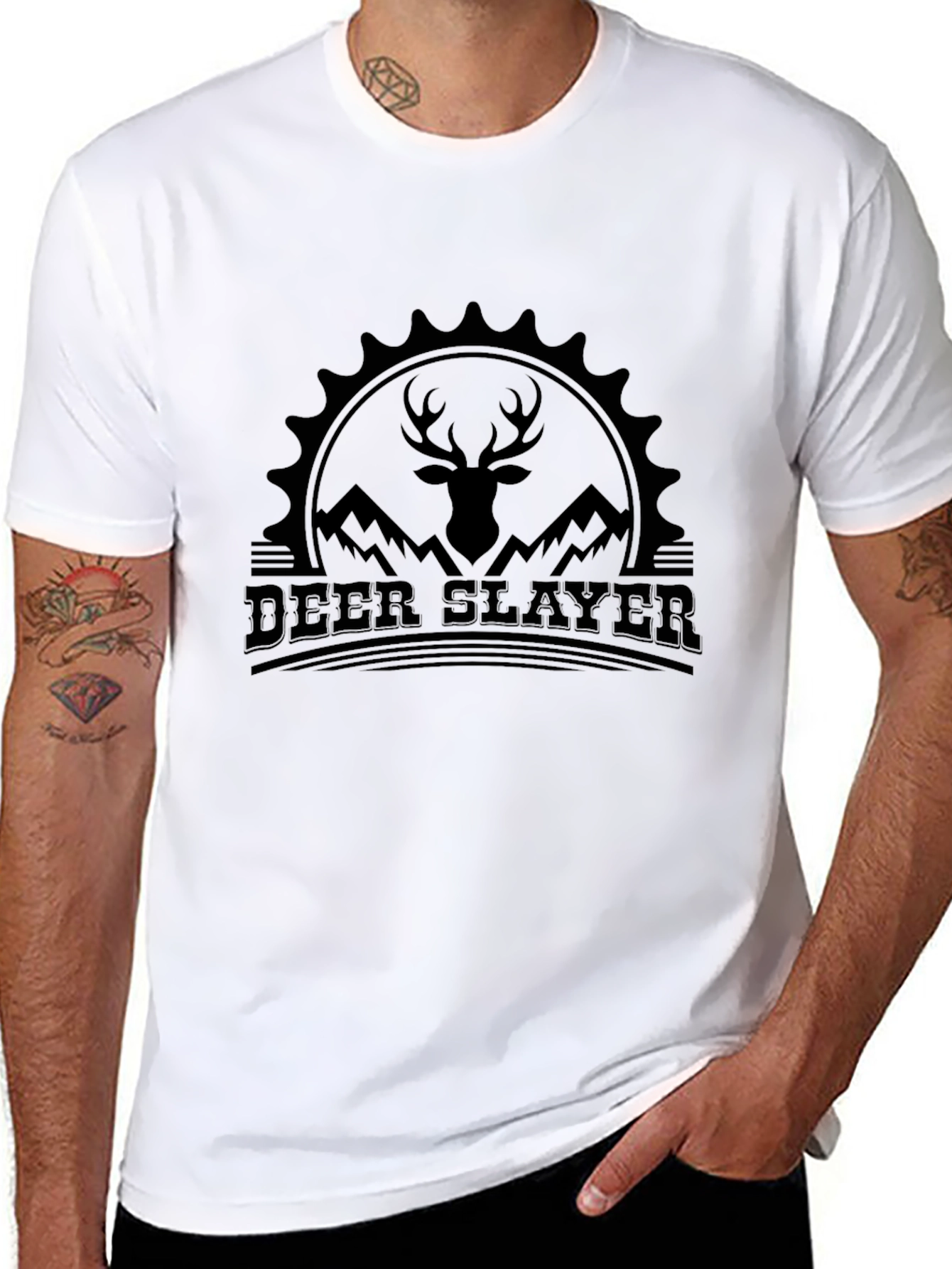 Deer Slayer Graphic Tee - Mountain Hunter T-Shirt