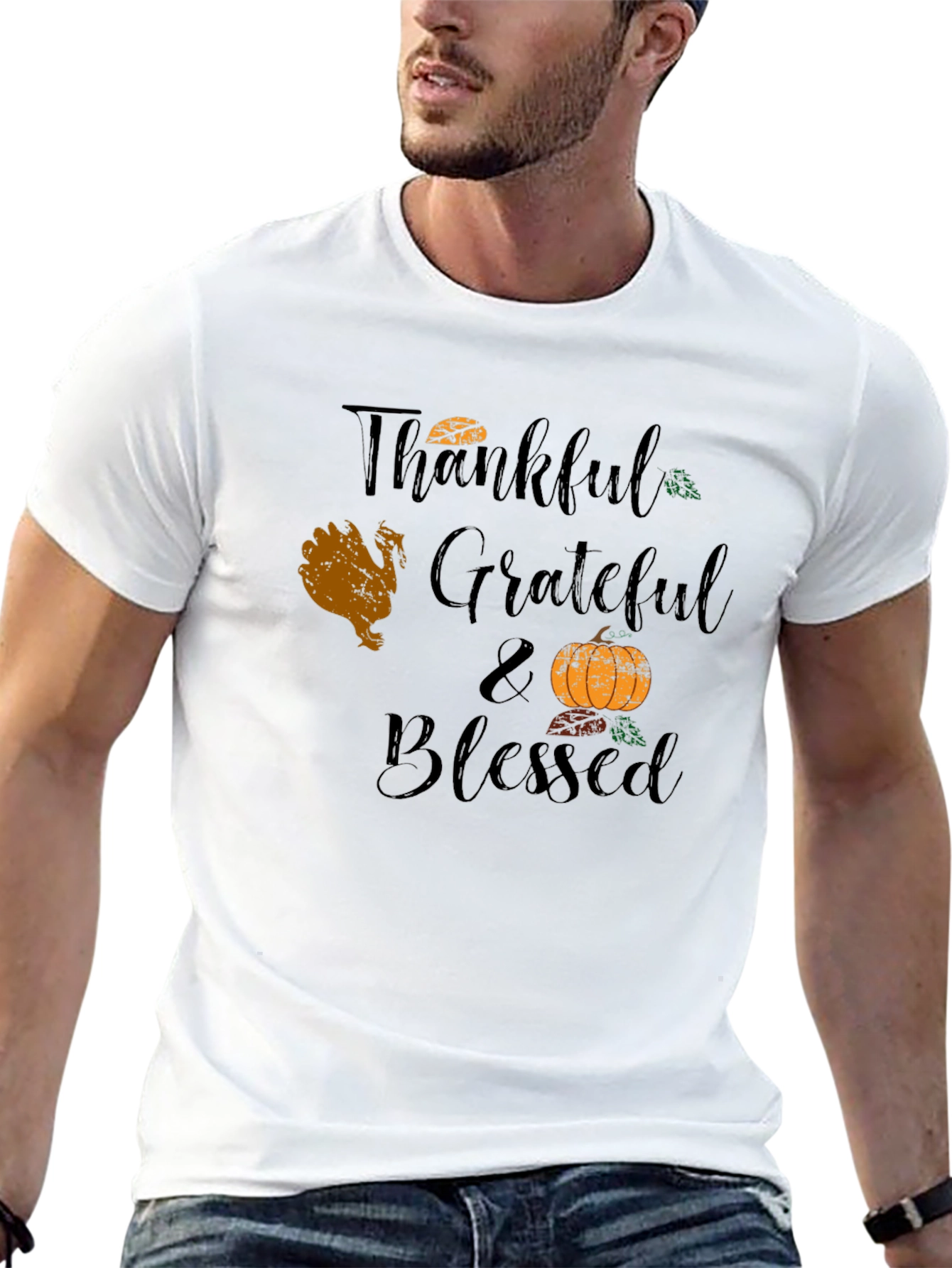 Thankful Grateful Blessed Thanksgiving T-Shirt