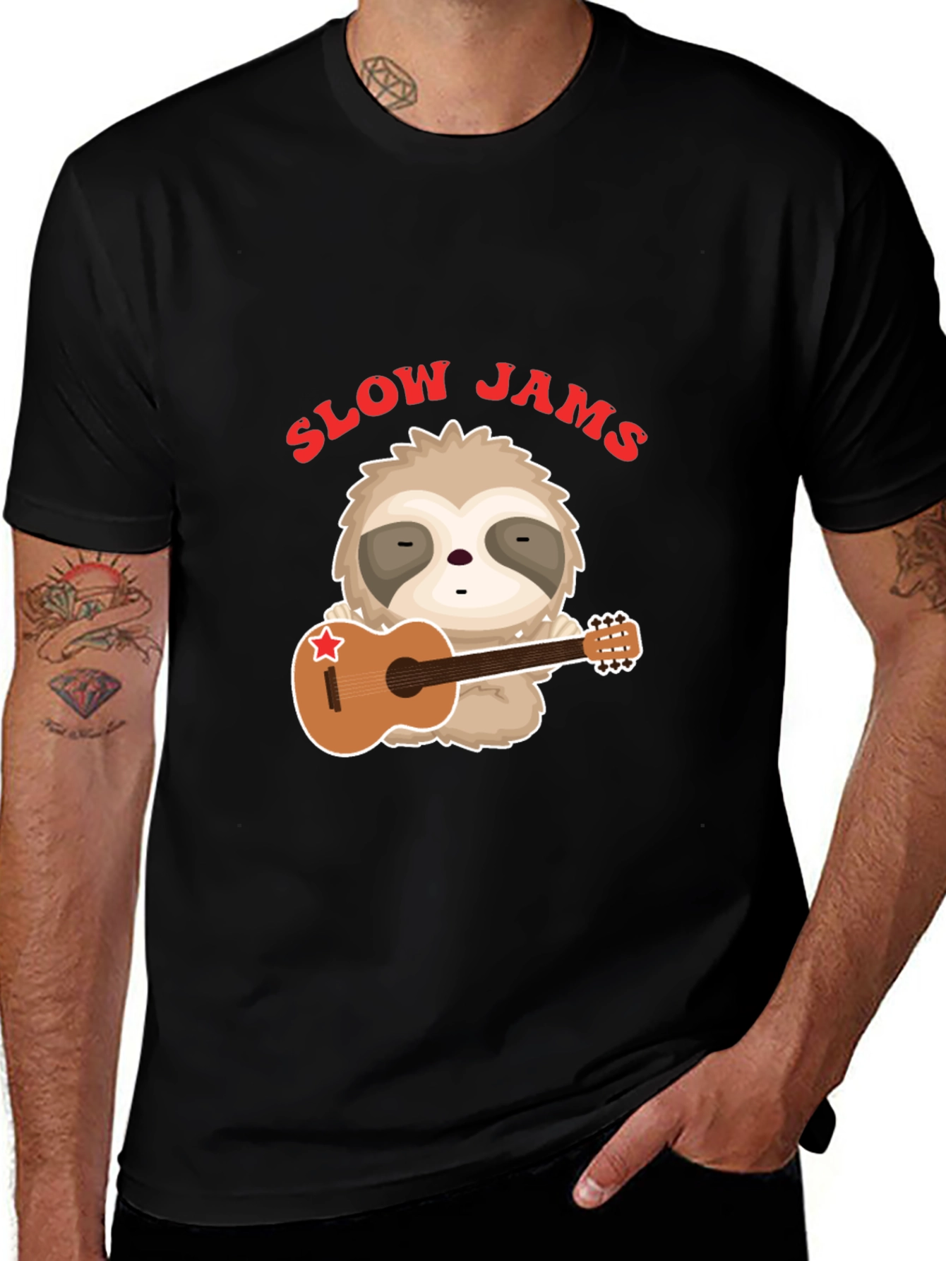 Slow Jams Sloth Graphic T-Shirt - Music Lover Tee