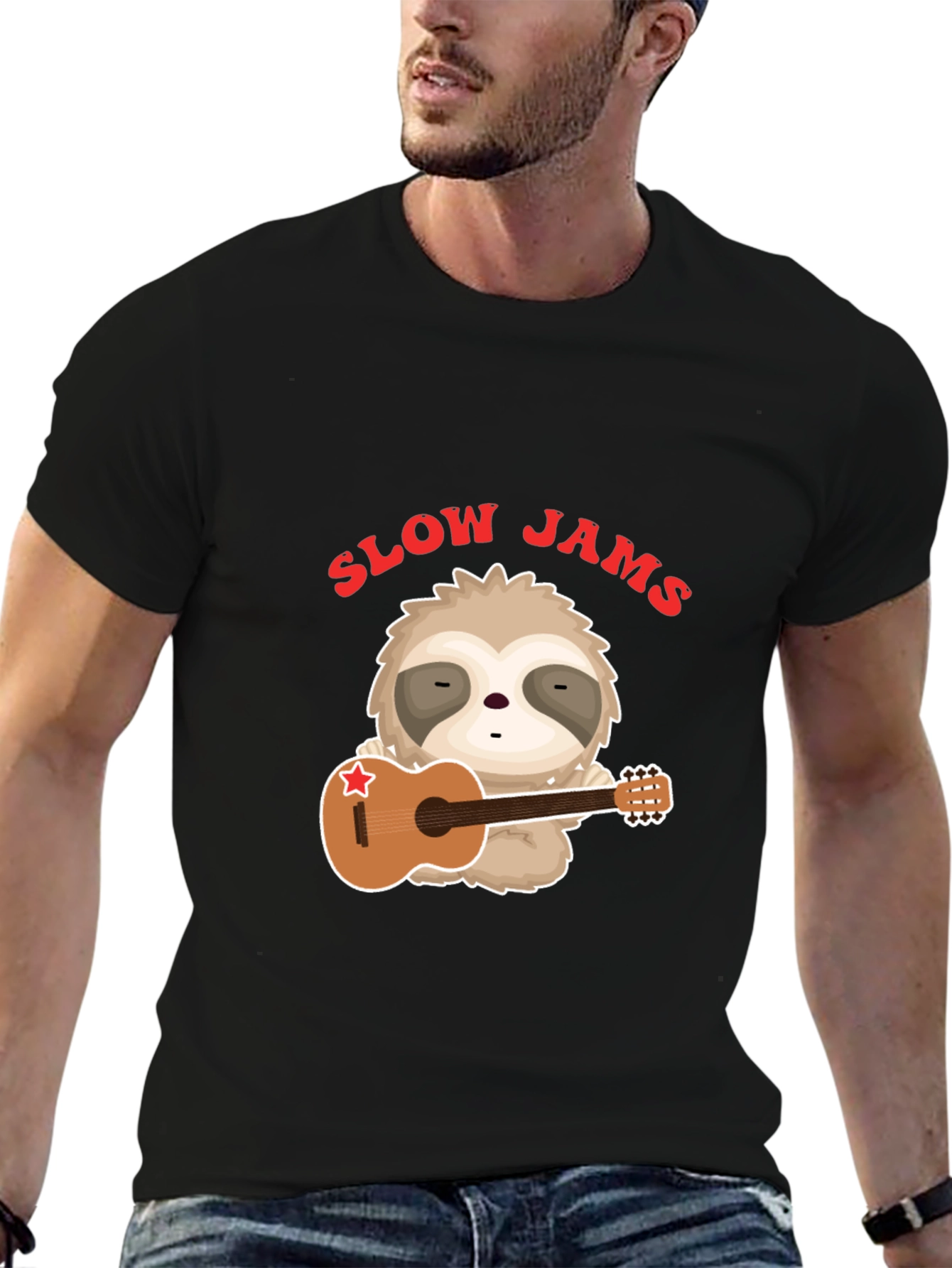 Slow Jams Sloth Graphic T-Shirt - Music Lover Tee