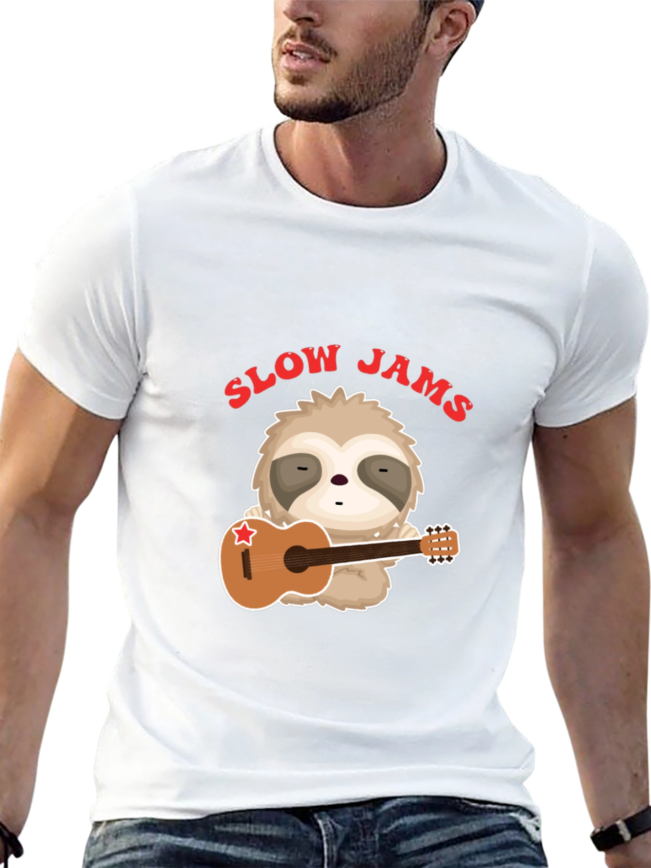 Slow Jams Sloth Graphic T-Shirt - Music Lover Tee