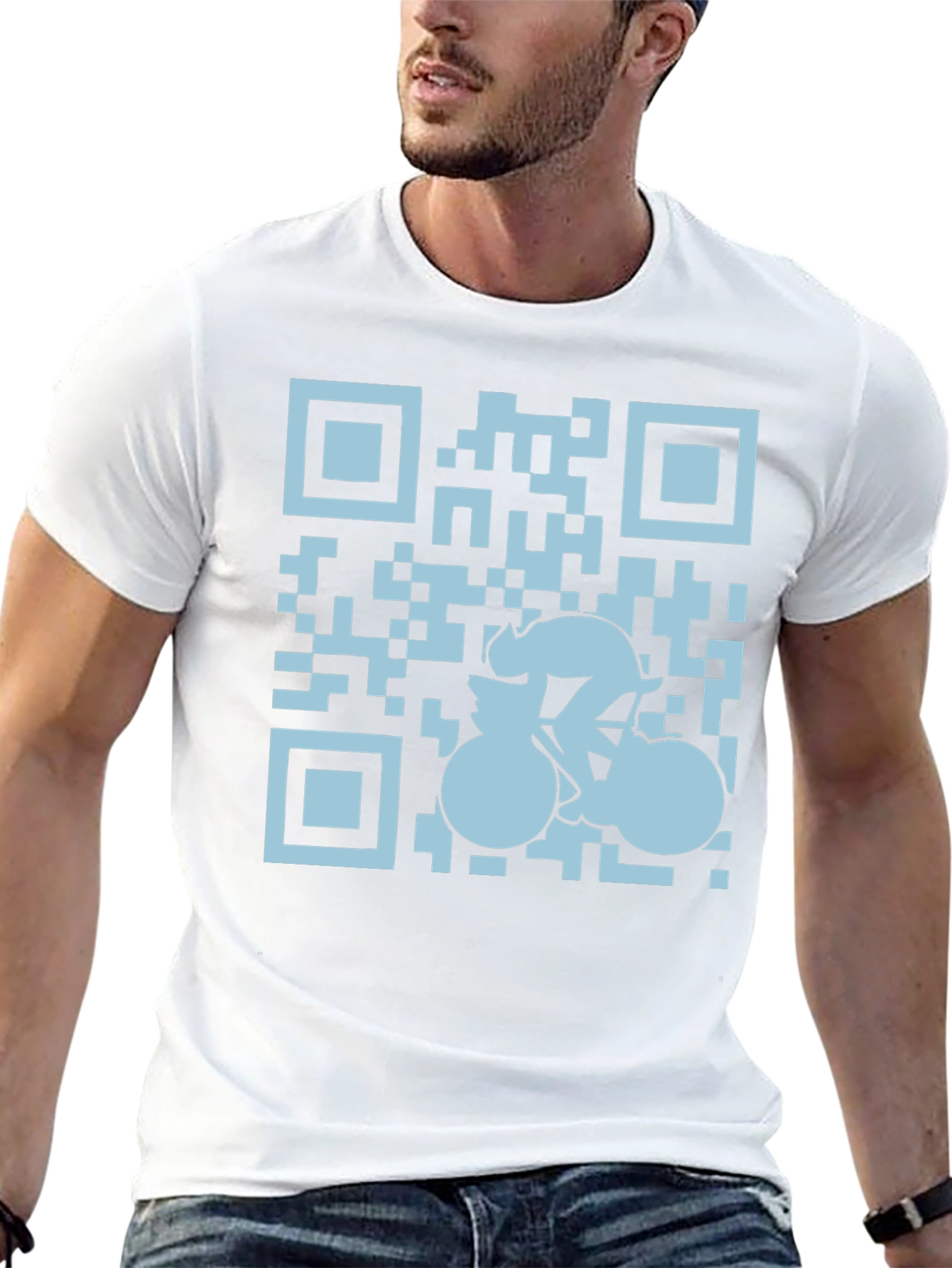 QR Code Cyclist Graphic Tee