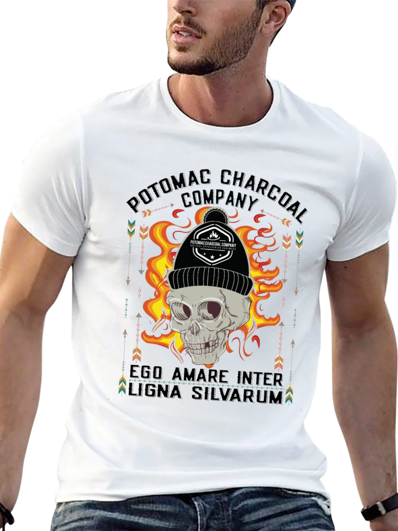 Potomac Charcoal Skull Graphic T-Shirt
