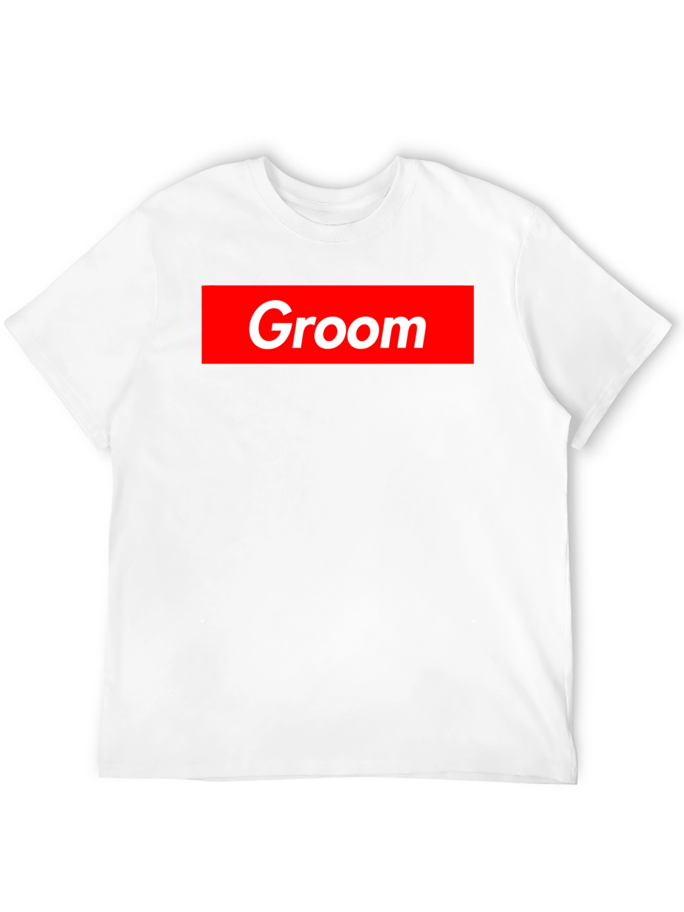 Groom Crew Tee - Bold Red Graphic
