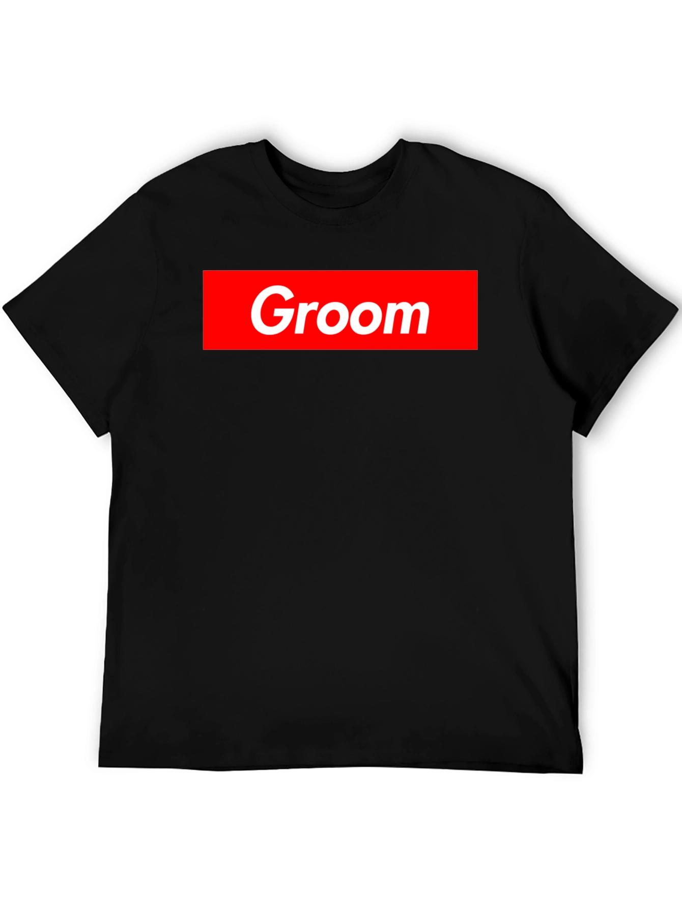 Groom Crew Tee - Bold Red Graphic