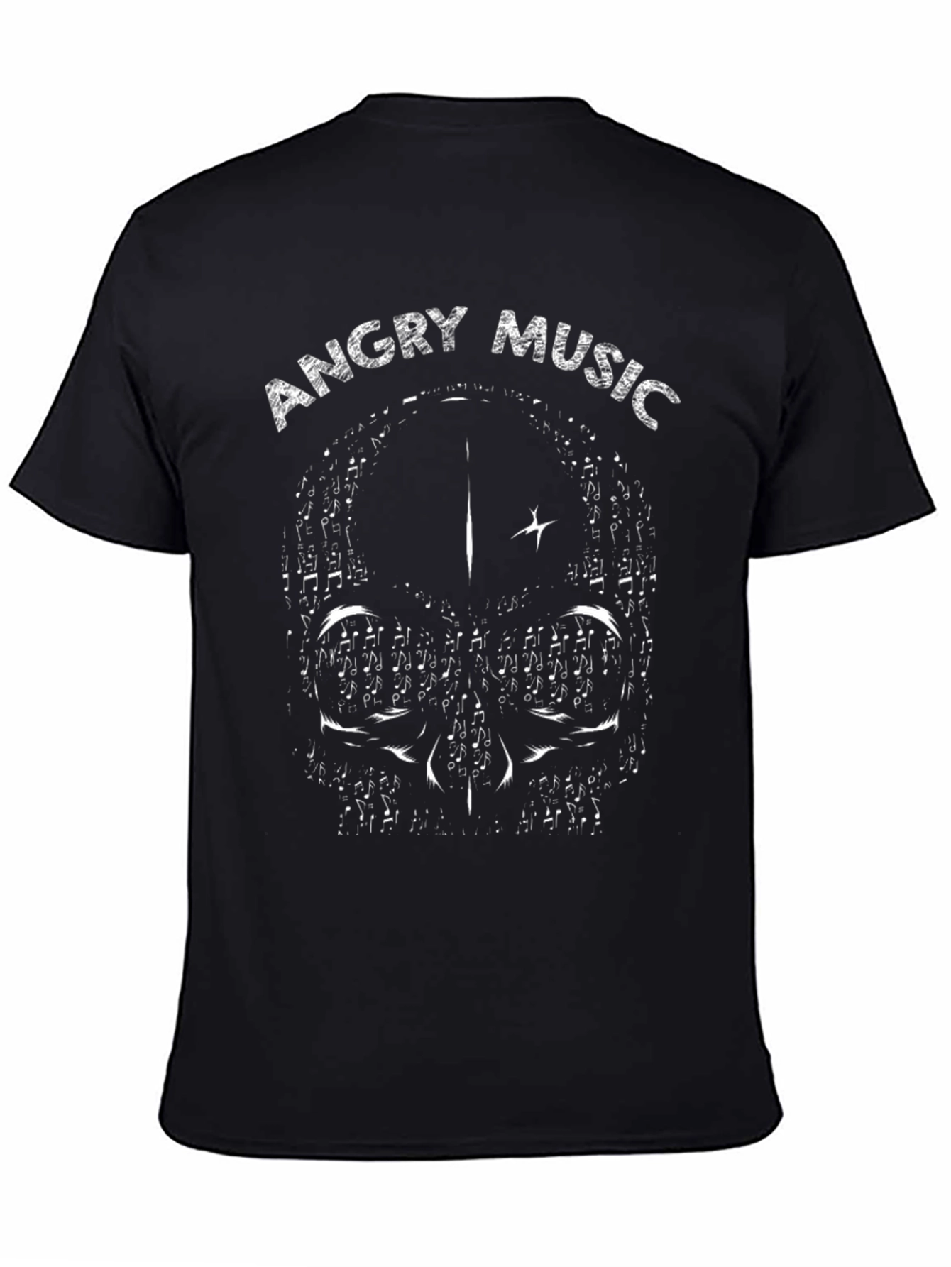 Angry Music Skull Graphic T-Shirt