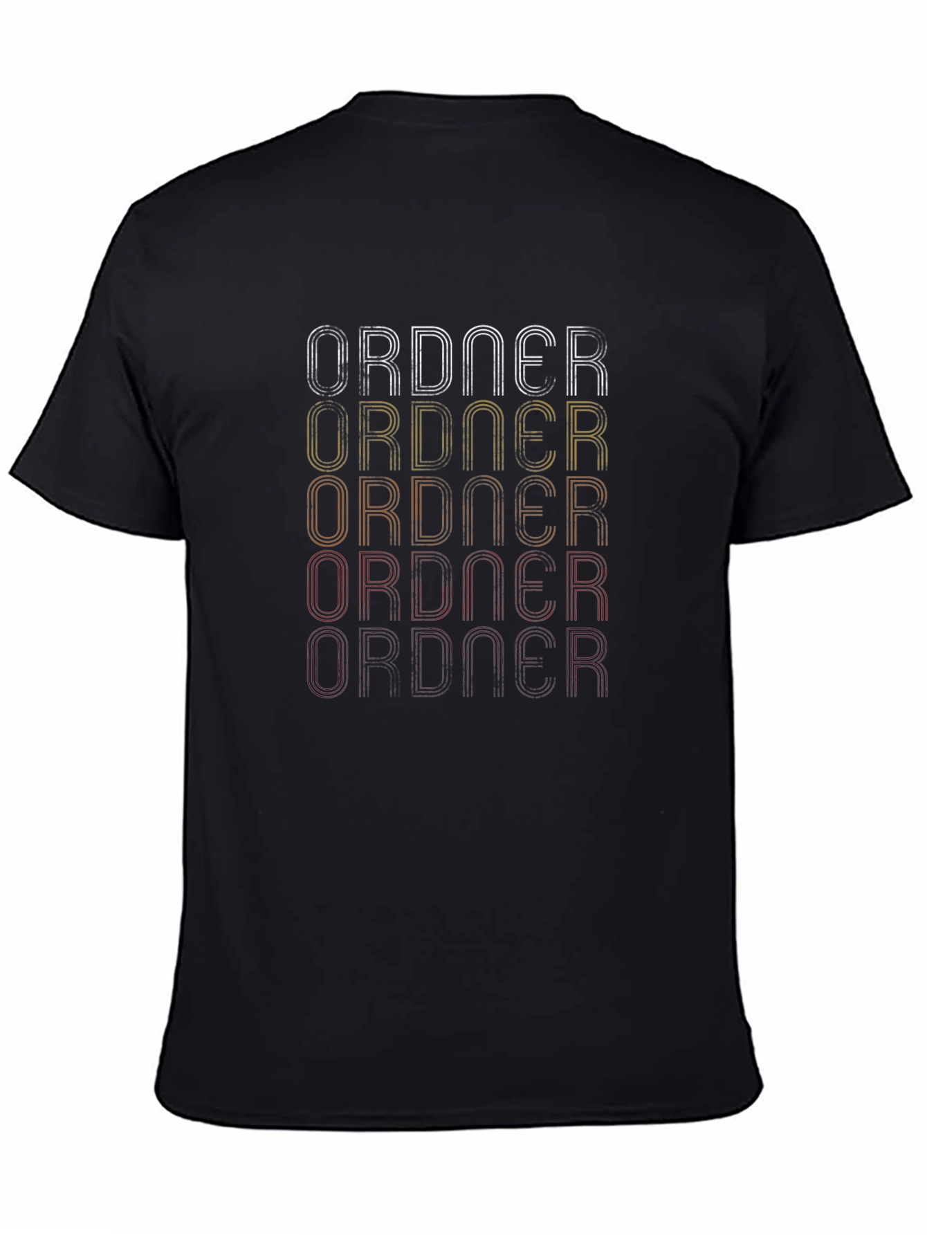 Retro ORDNER Graphic Tee - Soft Black Cotton