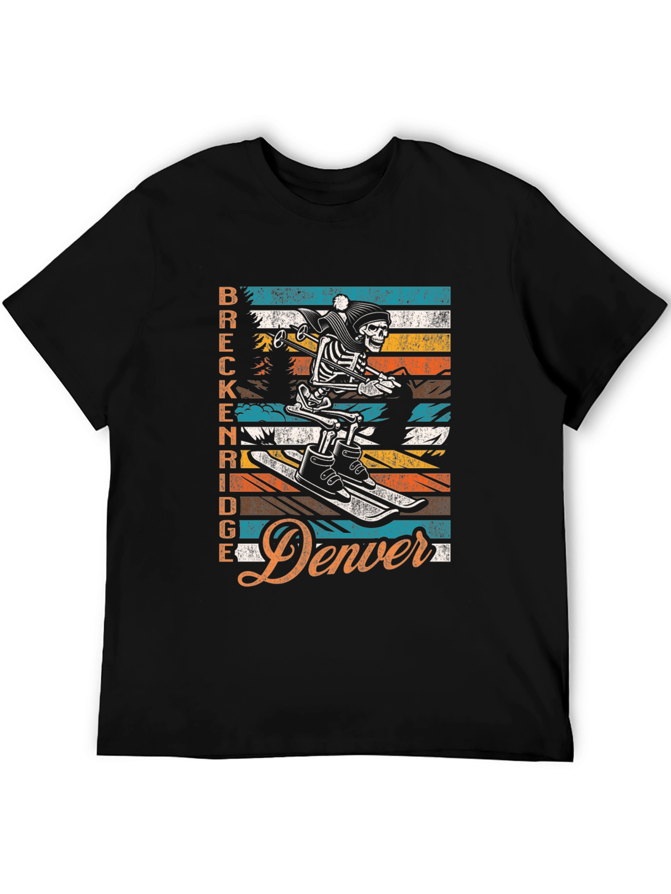 Breckenridge Denver Skeleton Ski T-Shirt