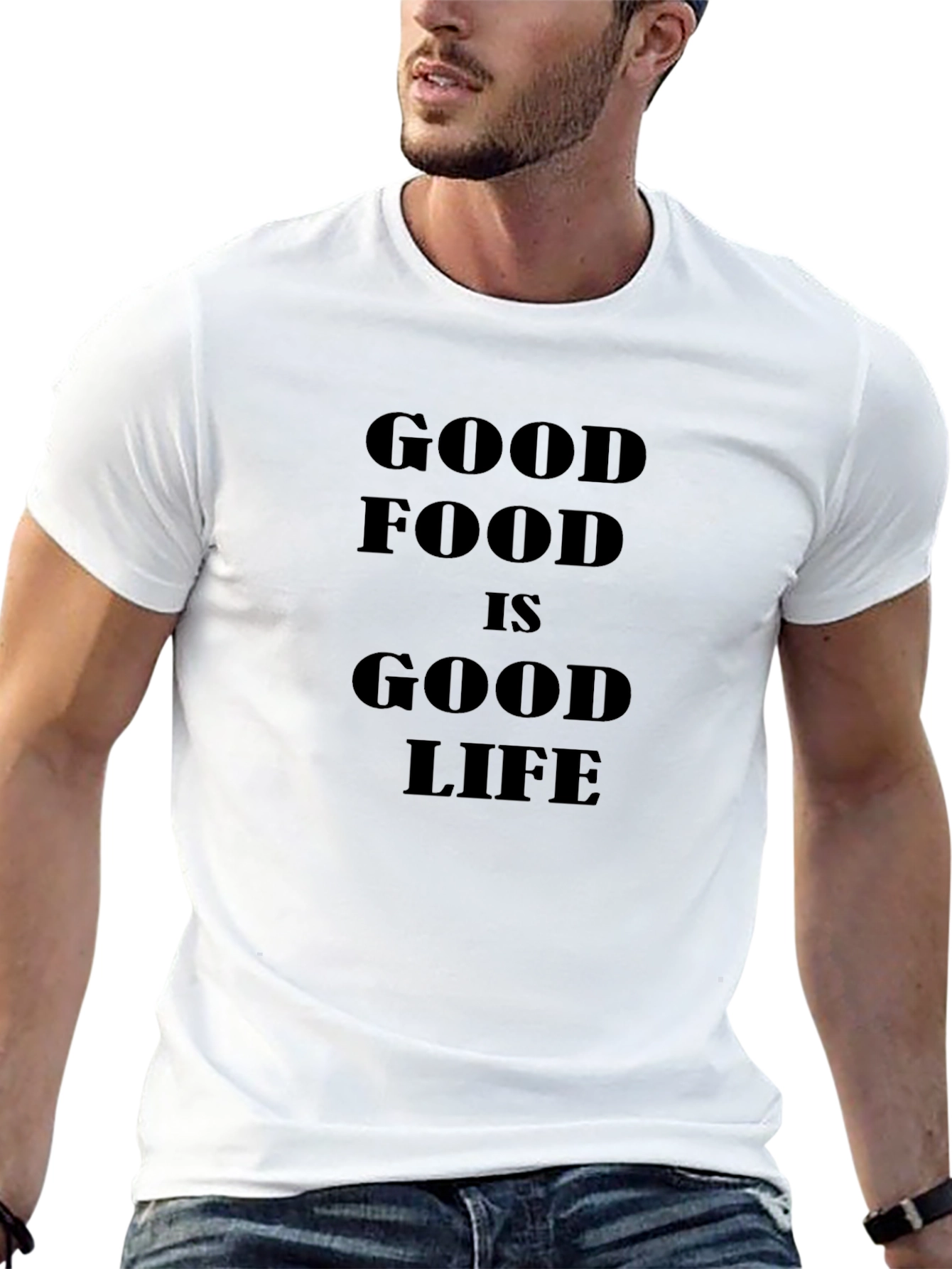 Good Food Good Life Black Graphic Tee