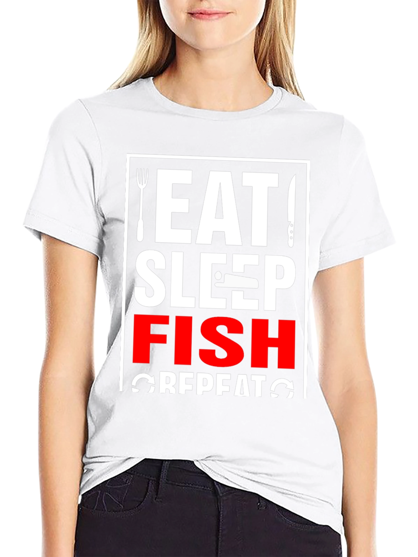 Eat Sleep Fish Repeat T-Shirt - Fishing Lover Tee