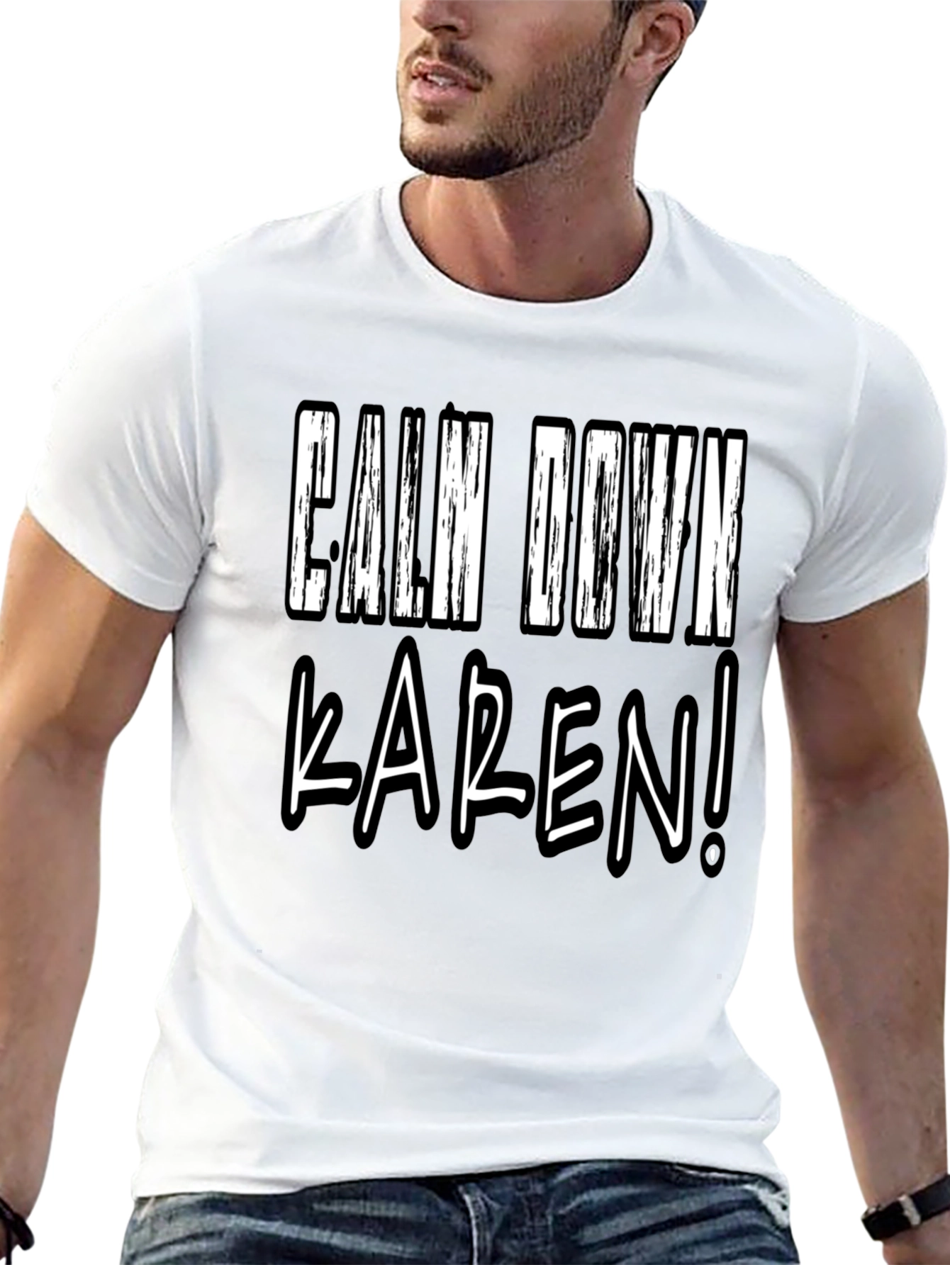 Calm Down Karen! Novelty Graphic Tee - Black