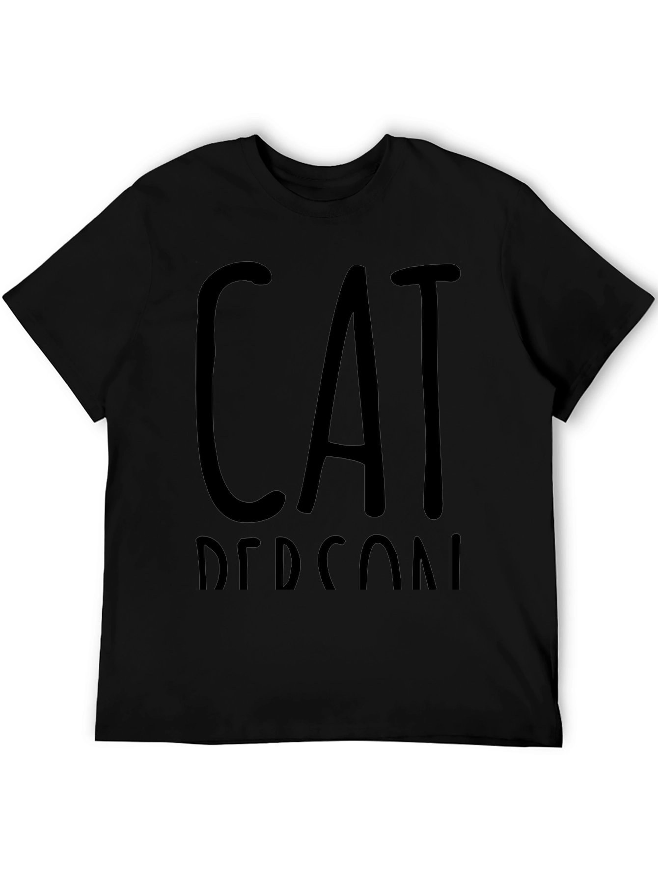 Cat Person Black T-Shirt