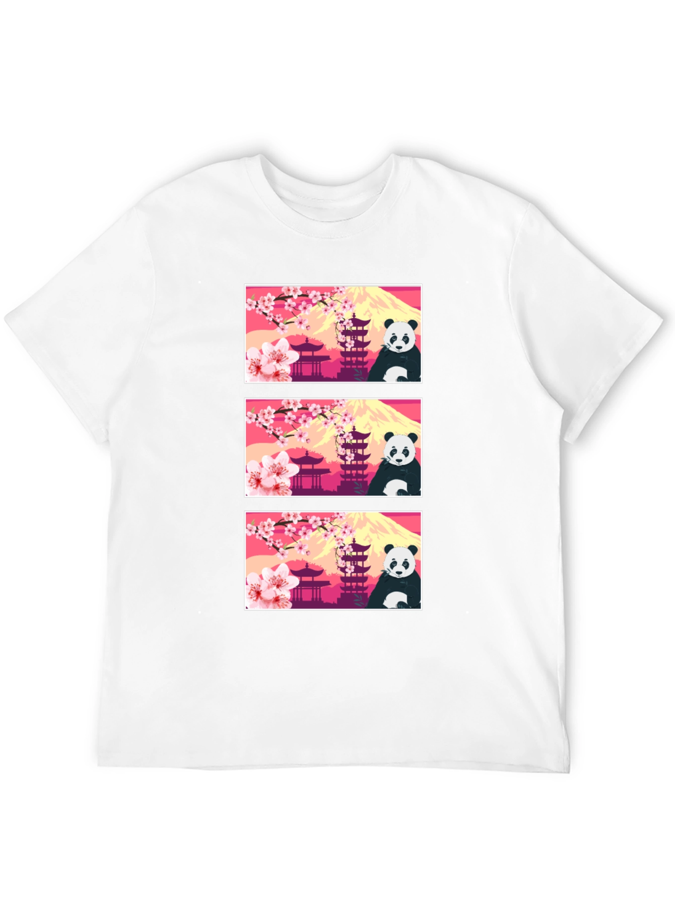Panda & Japanese Landmark T-Shirt
